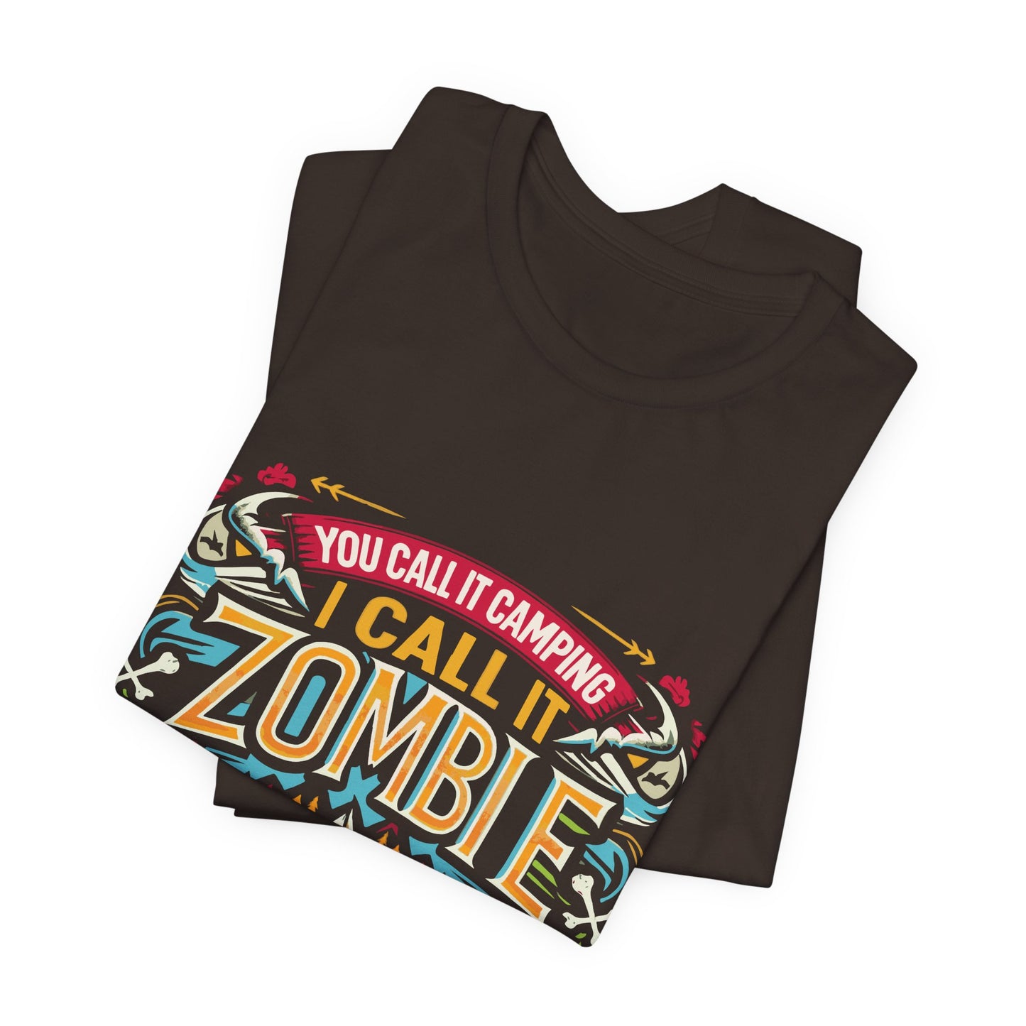 Camping Zombie Survival Training T-Shirt — Funny Outdoor Camping Tee