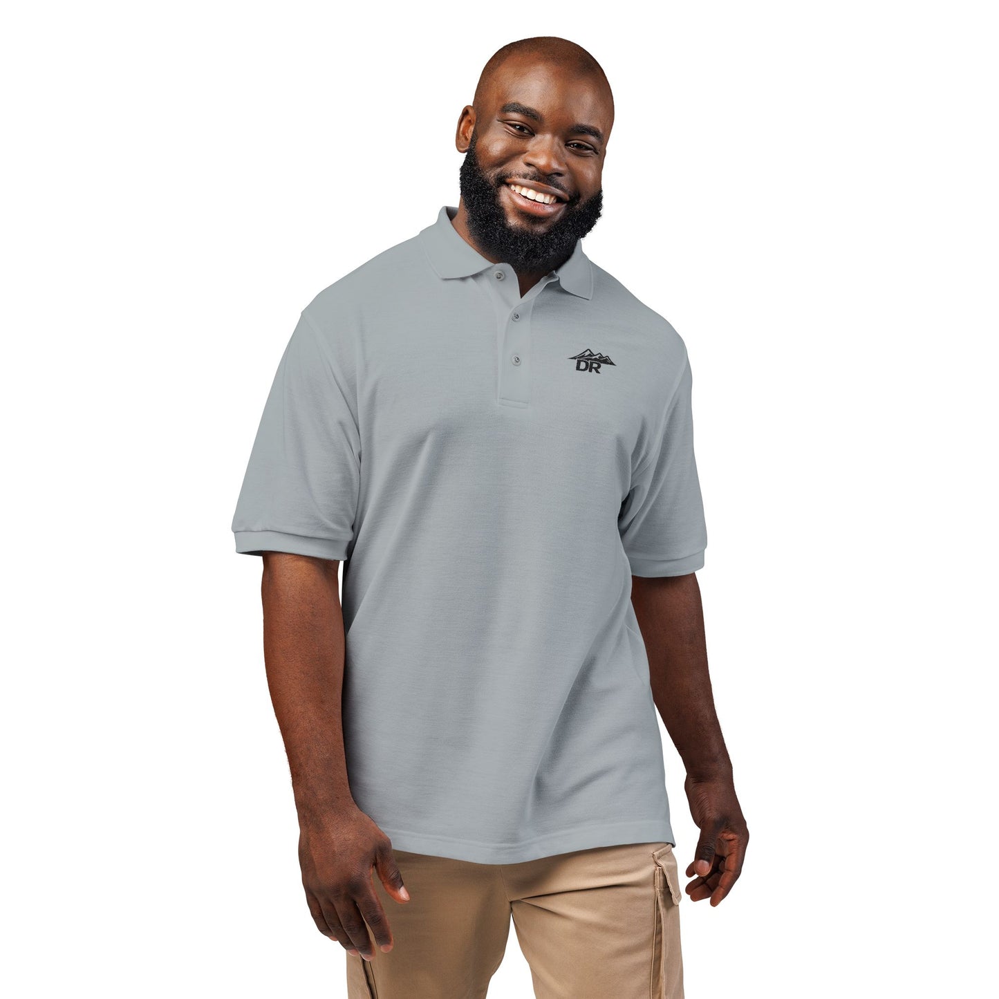 Embroidered DR LOGO Polo Shirt — Minimal Mountain Logo