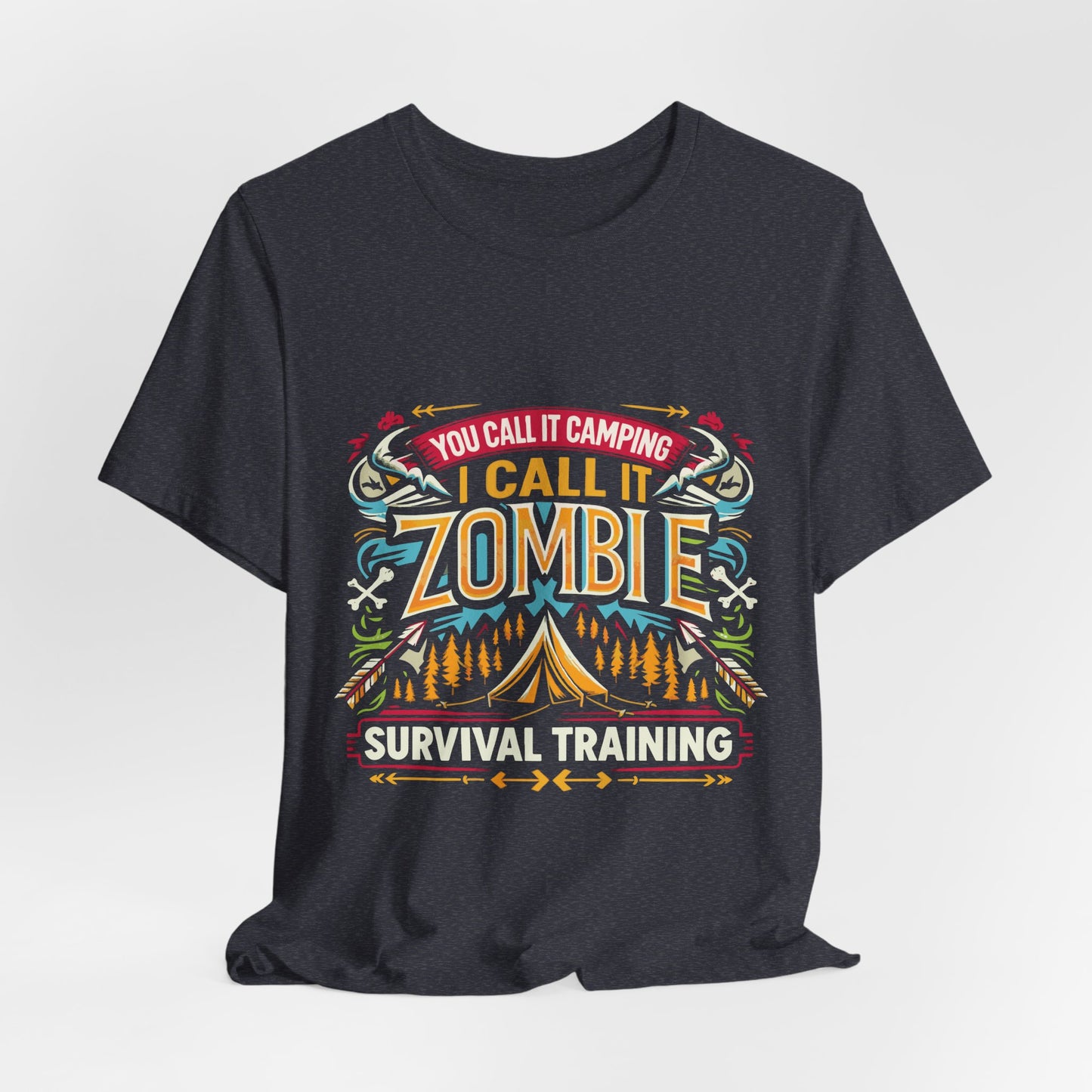 Camping Zombie Survival Training T-Shirt — Funny Outdoor Camping Tee