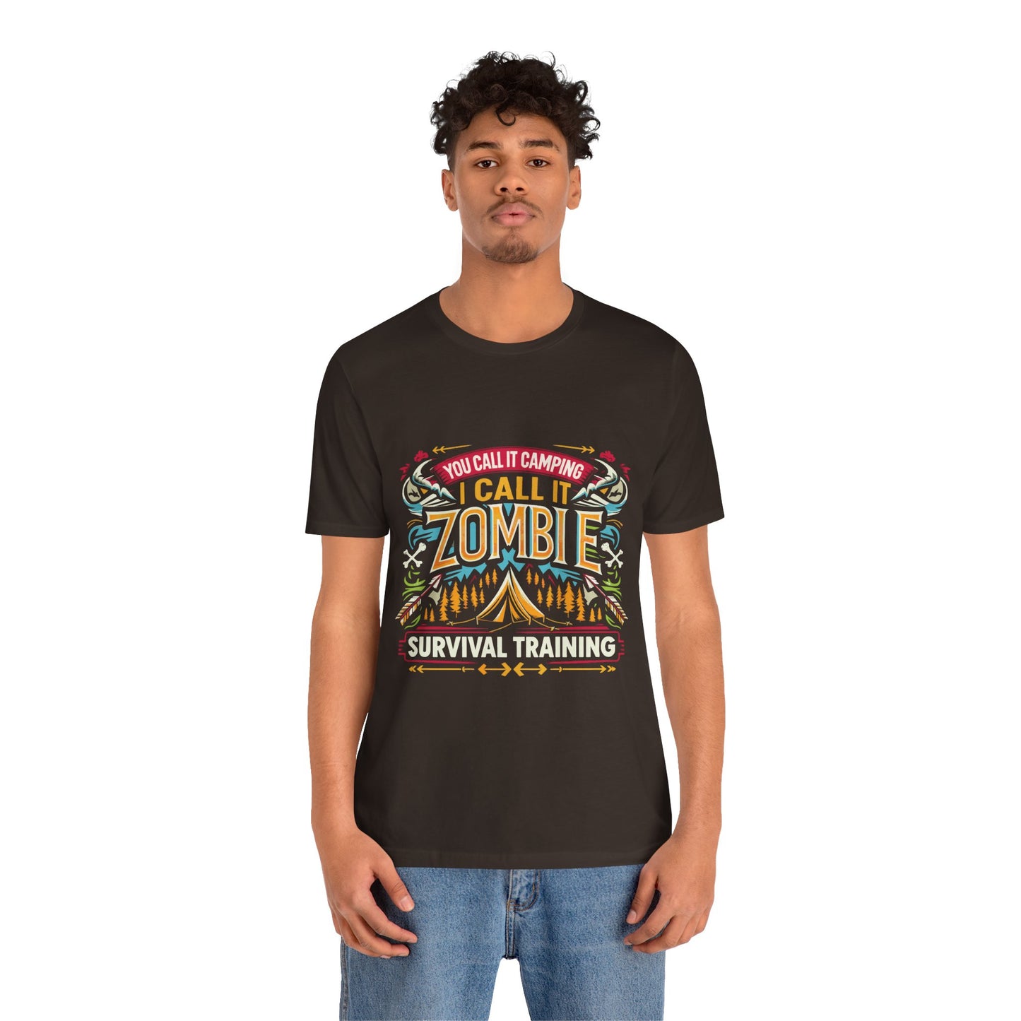 Camping Zombie Survival Training T-Shirt — Funny Outdoor Camping Tee