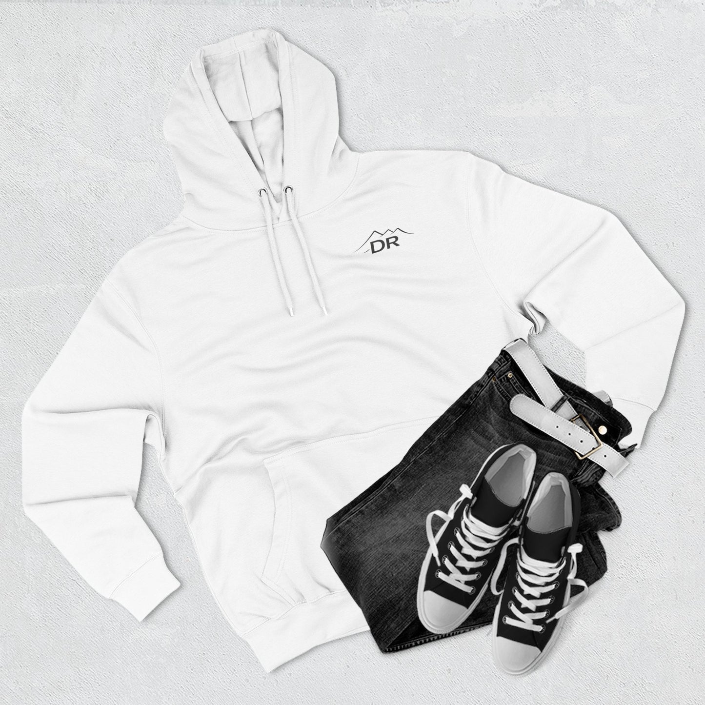 Drift Range Fleece Hoodie – 'DR' Chest Logo & Back Text Casual Pullover