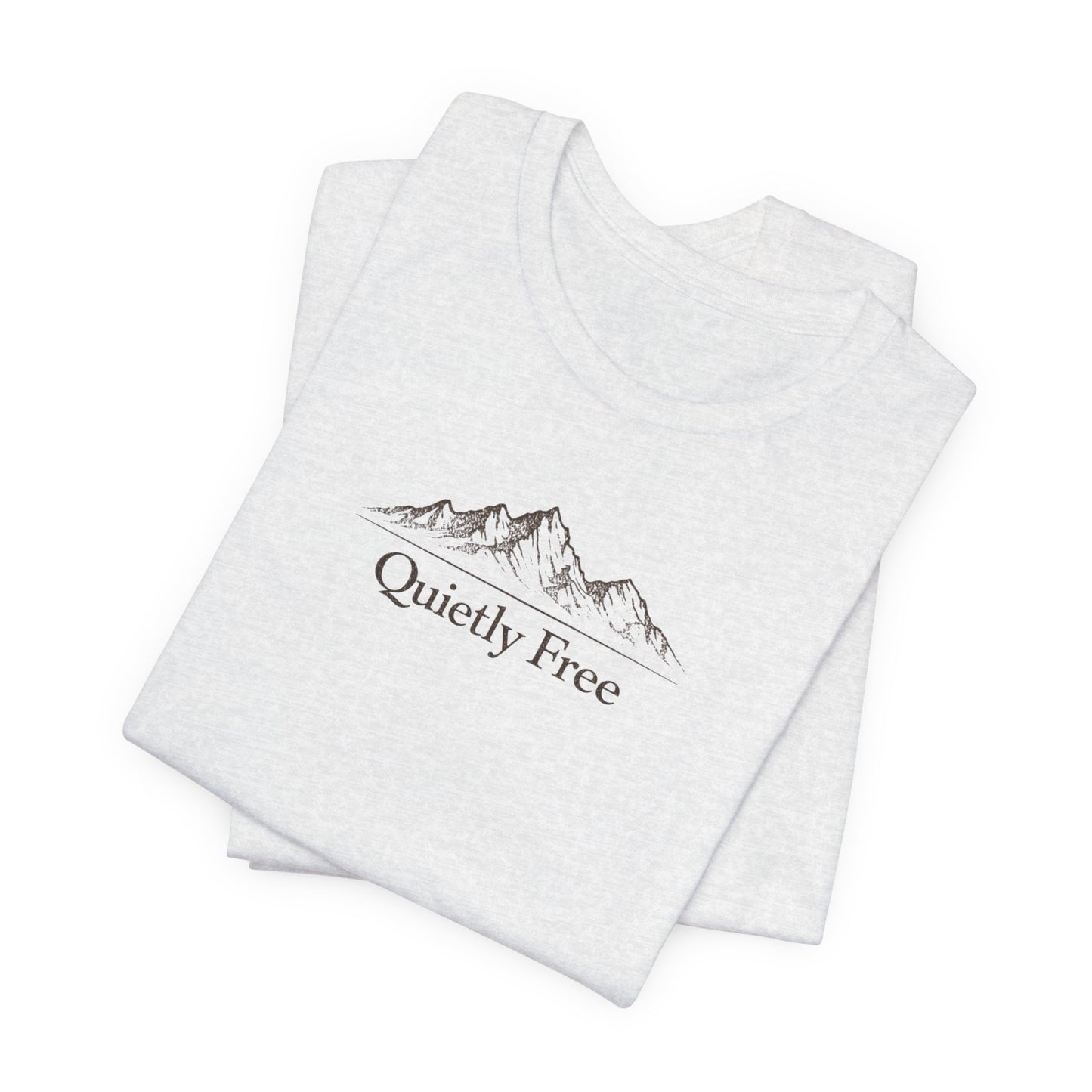 Quietly Free Mountain T-Shirt — Minimalist Nature Tee