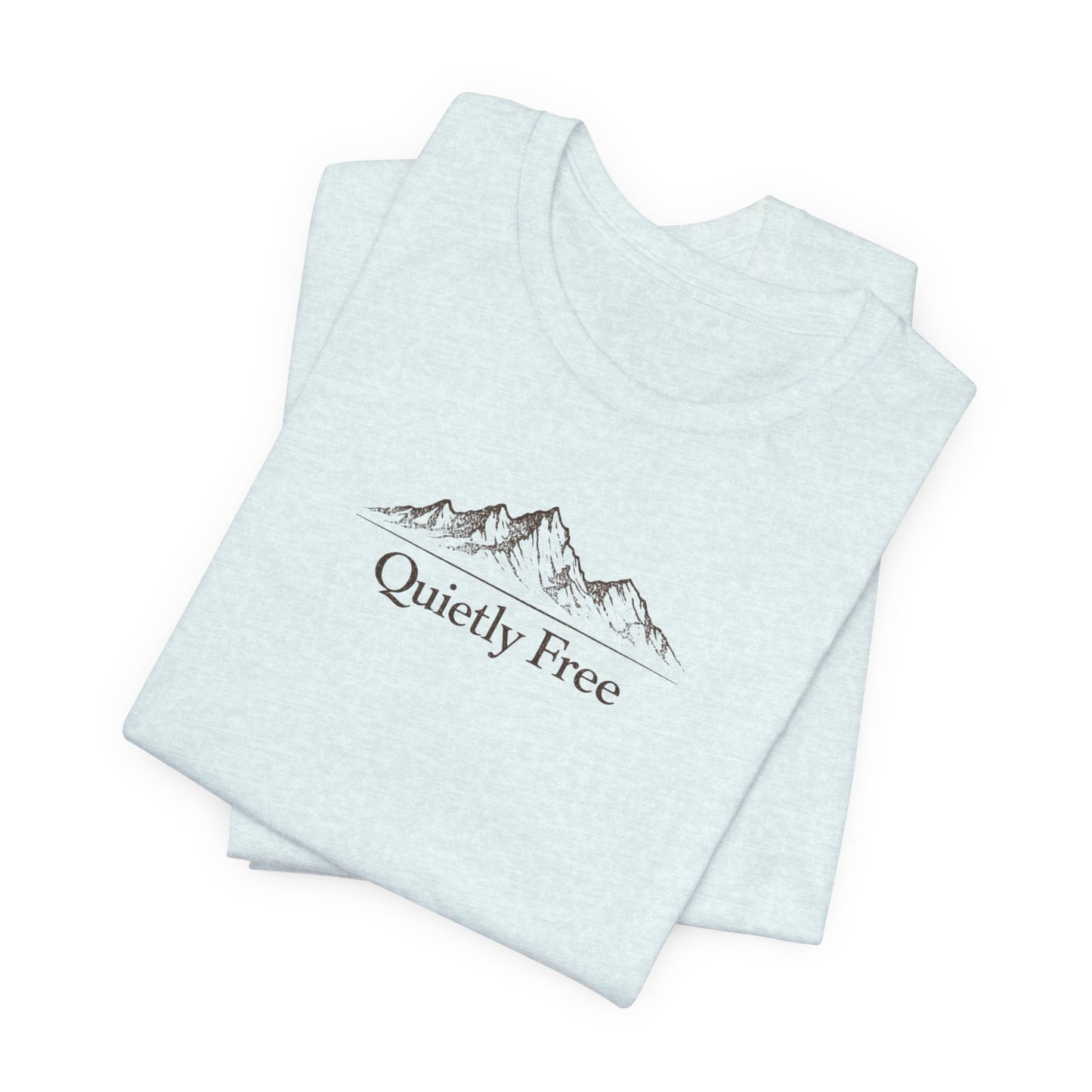 Quietly Free Mountain T-Shirt — Minimalist Nature Tee
