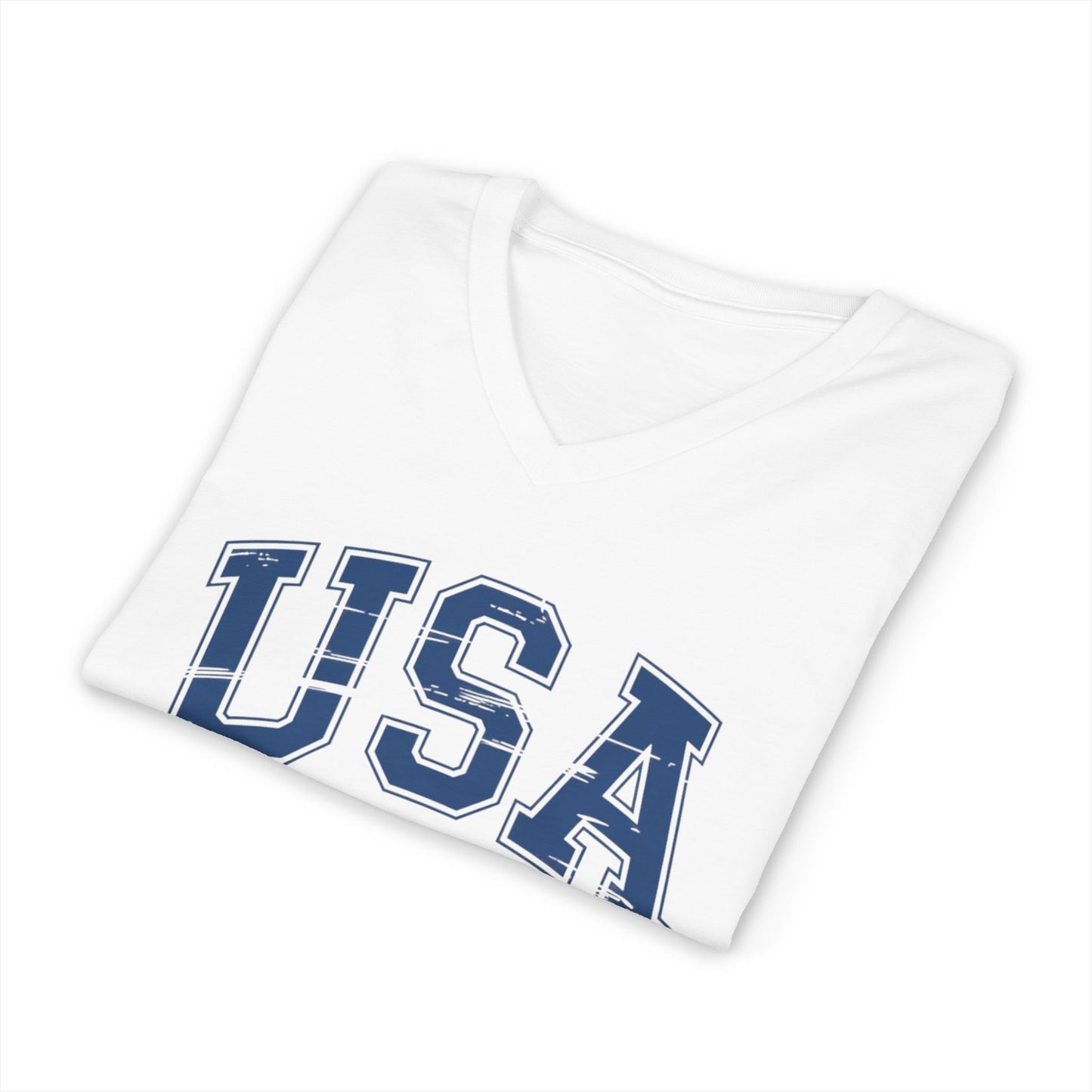 USA V-Neck Tee — Patriotic American Flag Graphic Shirt