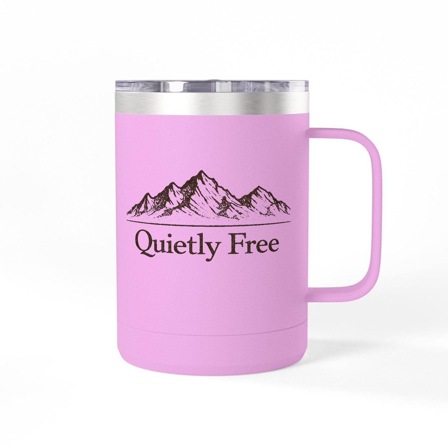 Quietly Free Mountain Insulated Coffee Tumbler - 15oz Travel Mug