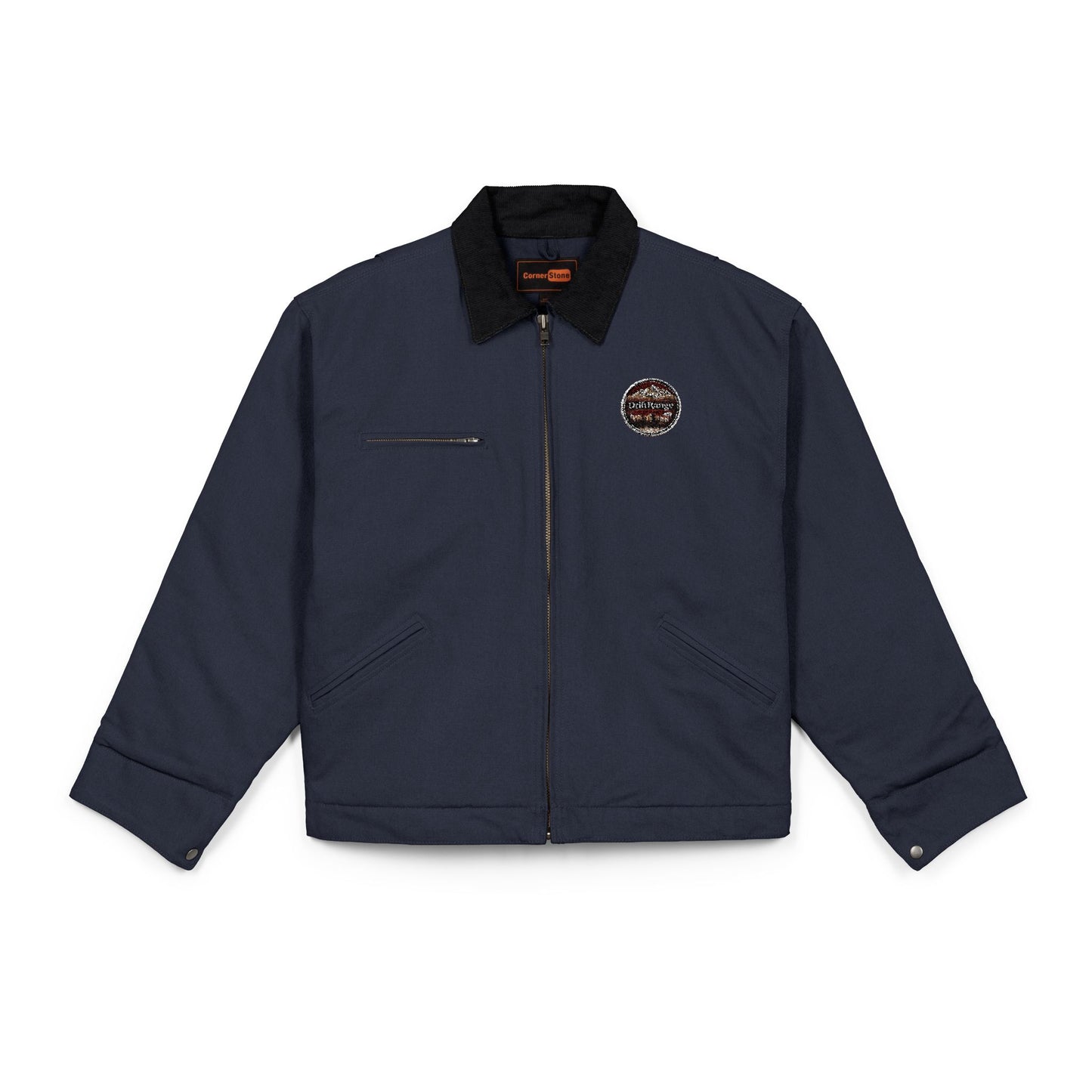 Work Jacket — Rugged Brown Duck Cloth Jacket with Small Chest Logo