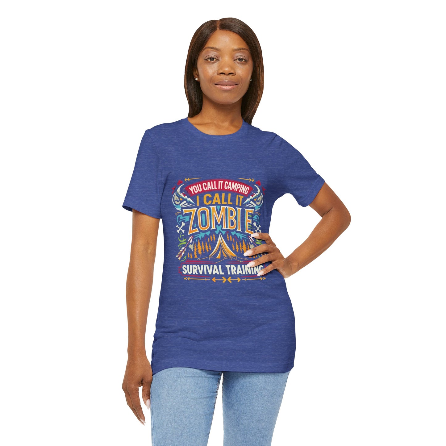 Camping Zombie Survival Training T-Shirt — Funny Outdoor Camping Tee