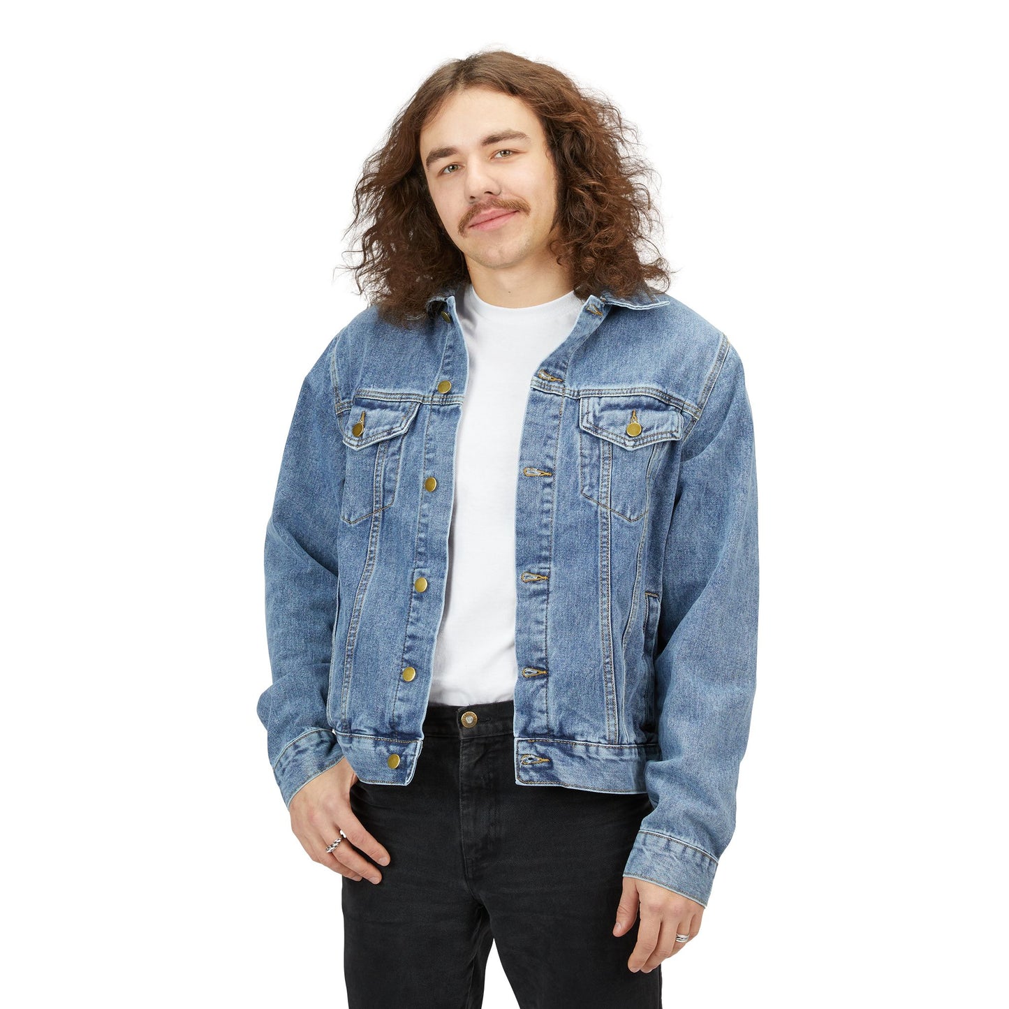 Denim Jacket – Patriotic Eagle Back Graphic (American Flag)