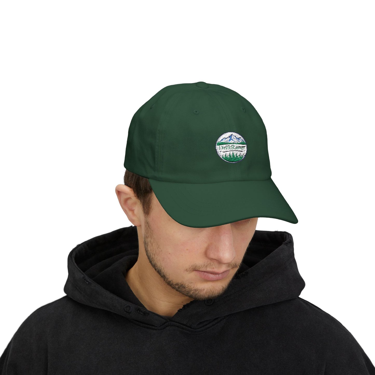 Drift Range Dad Cap — Vintage Mountain Lakeside Embroidered Hat