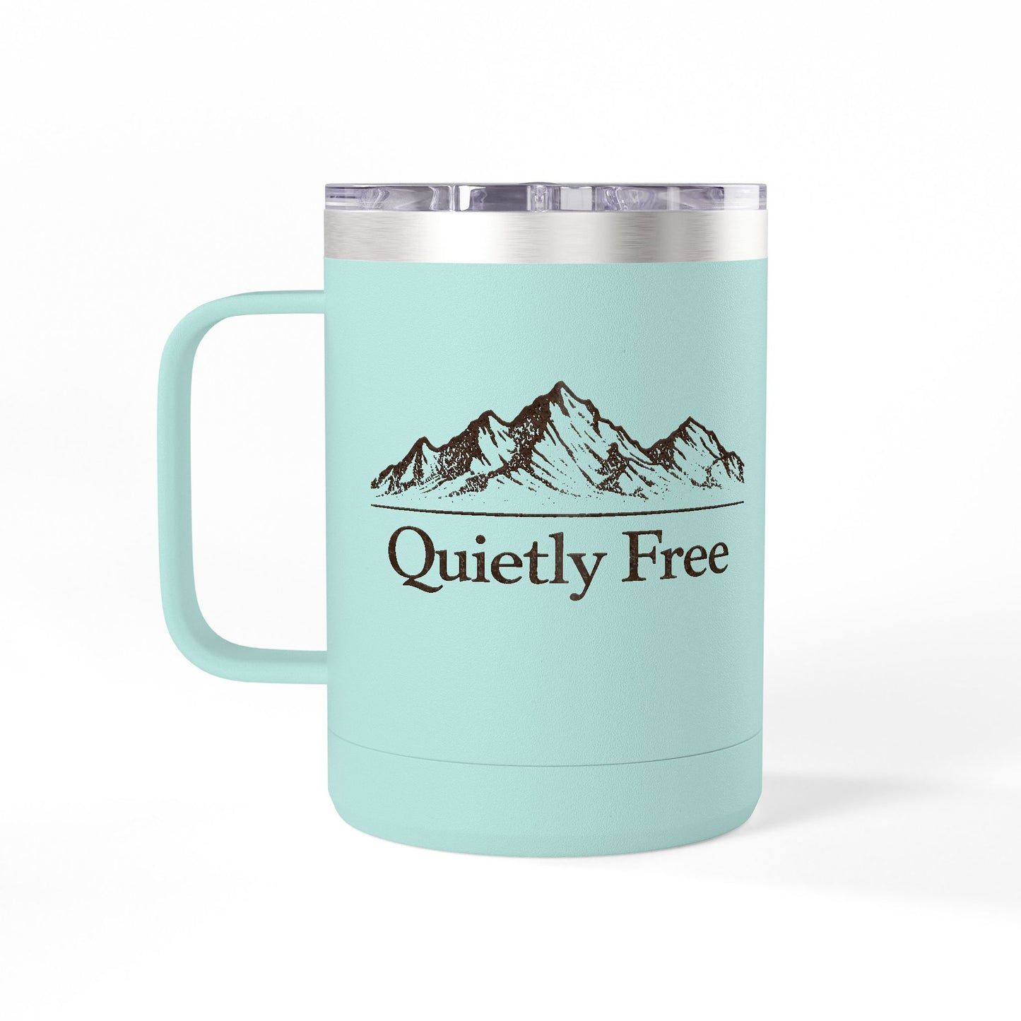 Quietly Free Mountain Insulated Coffee Tumbler - 15oz Travel Mug