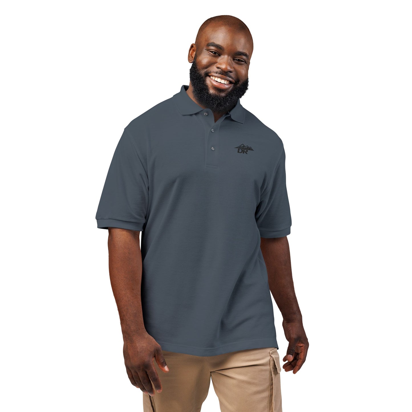 Embroidered DR LOGO Polo Shirt — Minimal Mountain Logo
