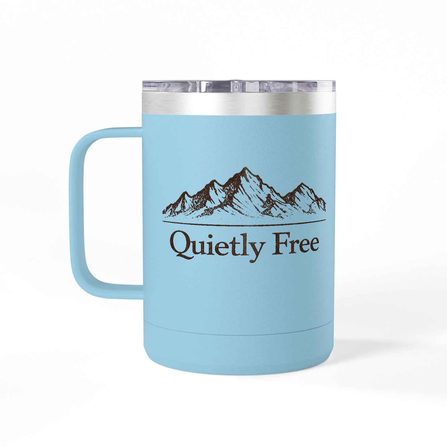 Quietly Free Mountain Insulated Coffee Tumbler - 15oz Travel Mug
