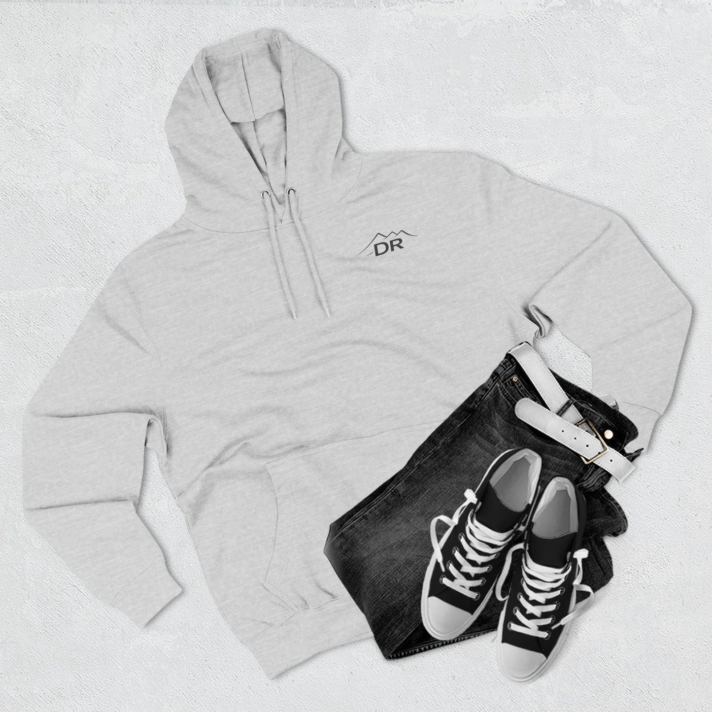 Drift Range Fleece Hoodie – 'DR' Chest Logo & Back Text Casual Pullover