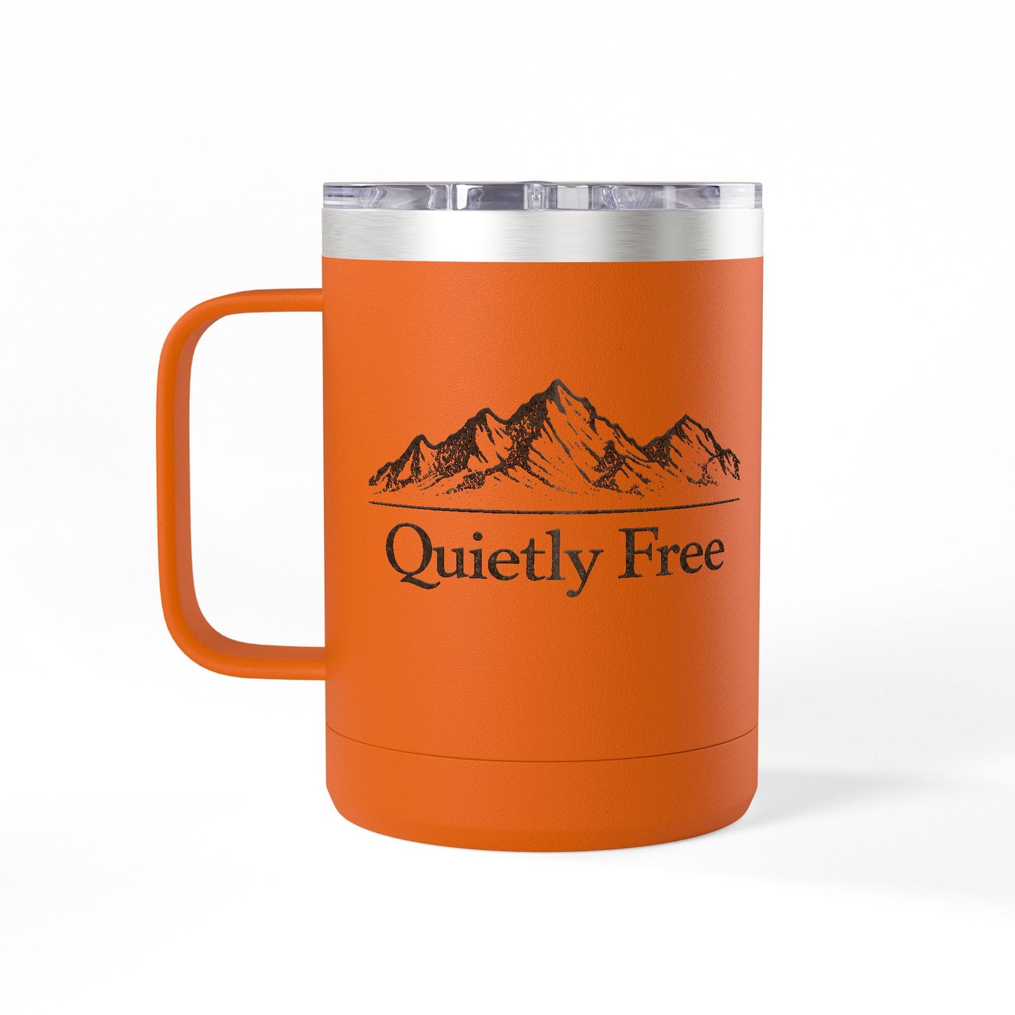 Quietly Free Mountain Insulated Coffee Tumbler - 15oz Travel Mug