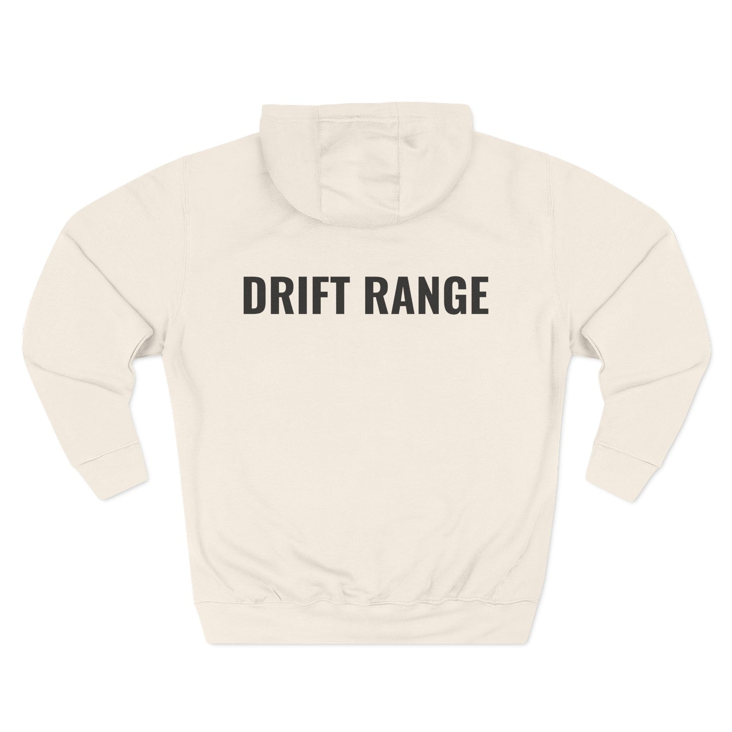 Drift Range Fleece Hoodie – 'DR' Chest Logo & Back Text Casual Pullover