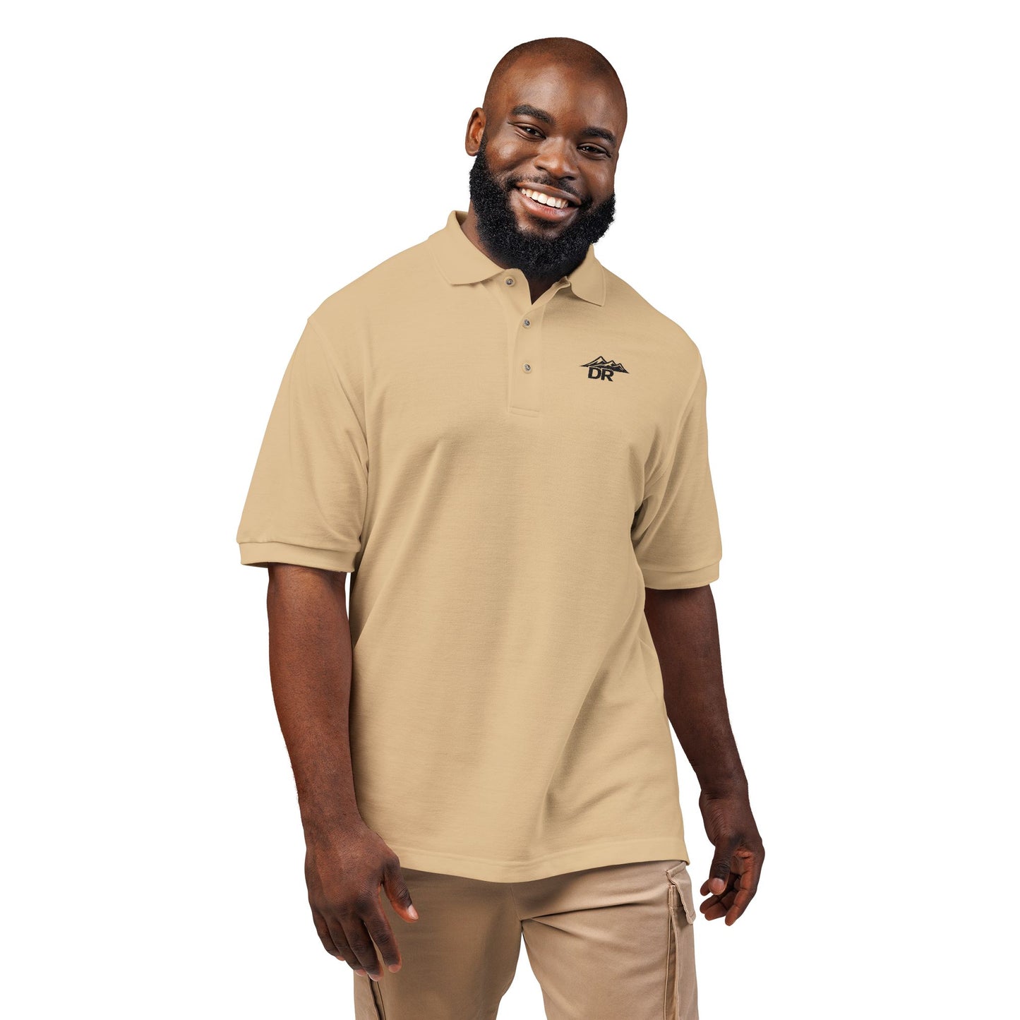 Embroidered DR LOGO Polo Shirt — Minimal Mountain Logo