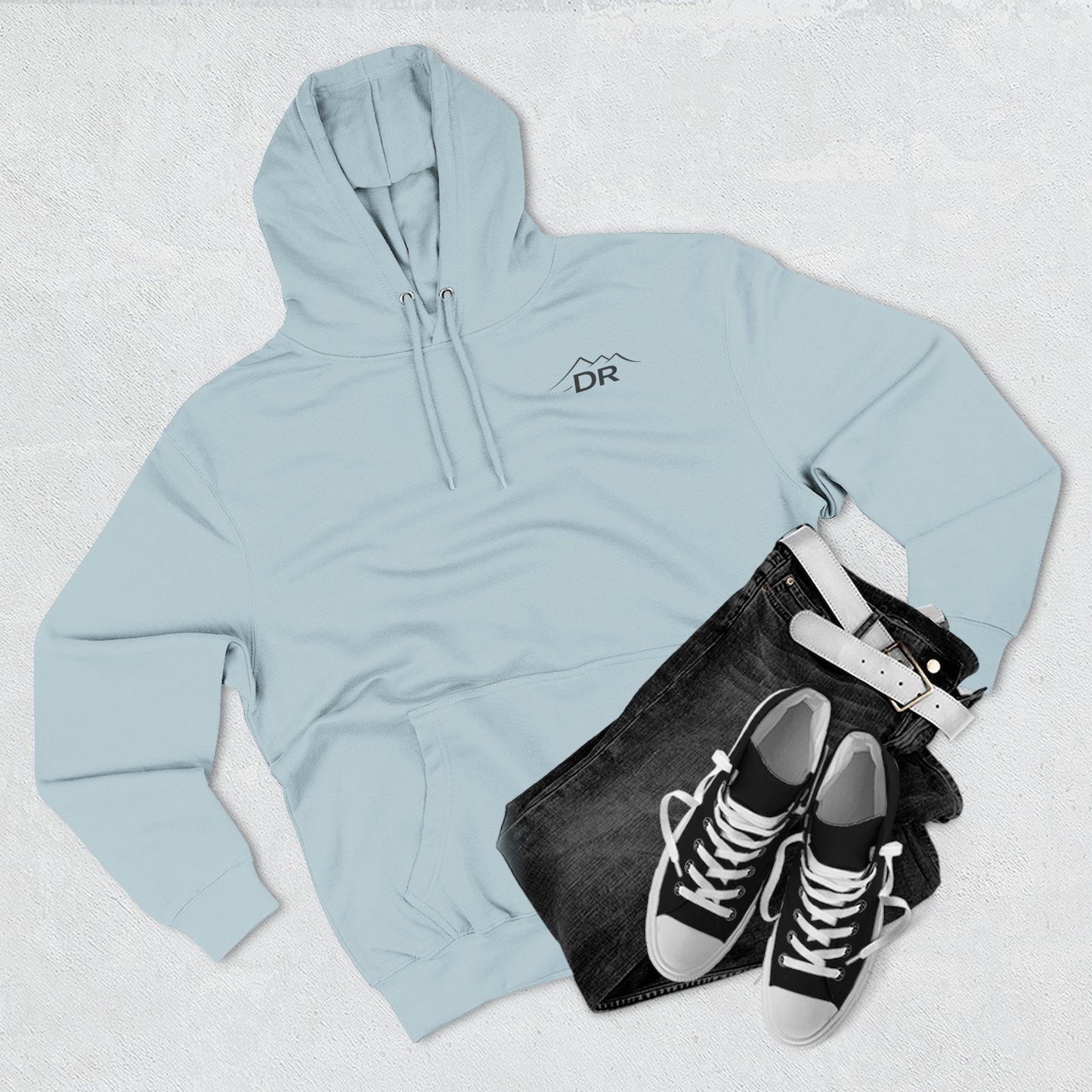Drift Range Fleece Hoodie – 'DR' Chest Logo & Back Text Casual Pullover