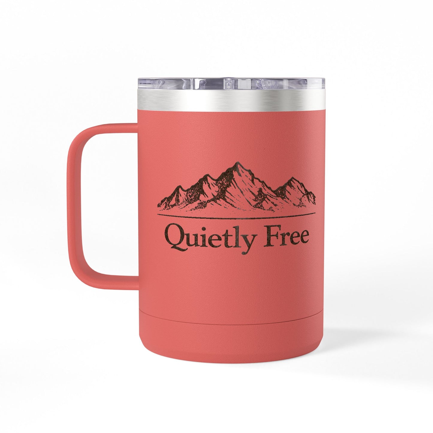 Quietly Free Mountain Insulated Coffee Tumbler - 15oz Travel Mug