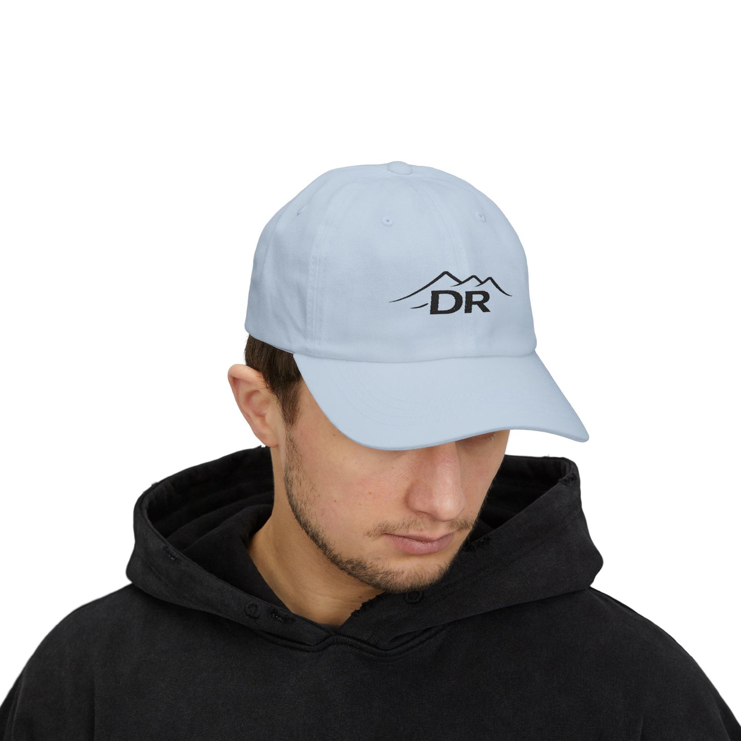 Drift Range Dad Cap with Mountain 'DR' Embroidery — Casual Outdoor Baseball Hat