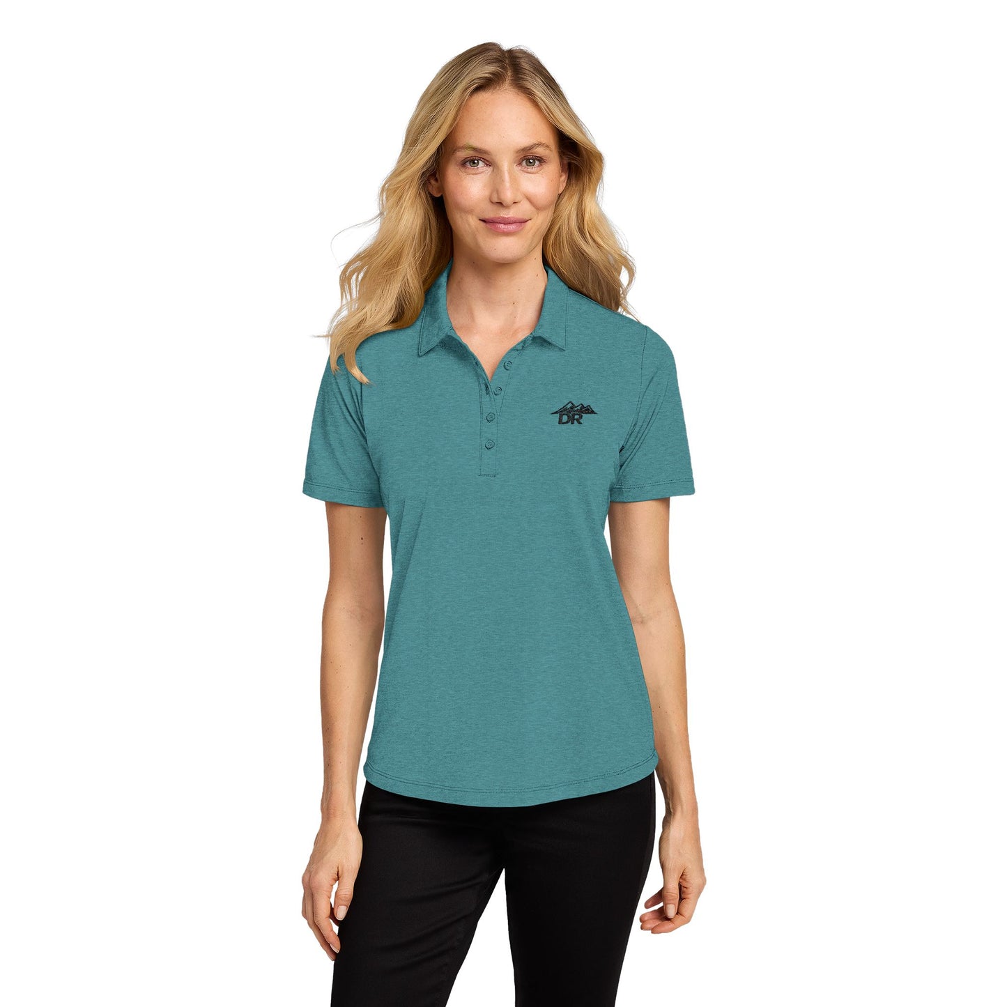 Ladies Polo — Embroidered DR Mountain Chest Logo