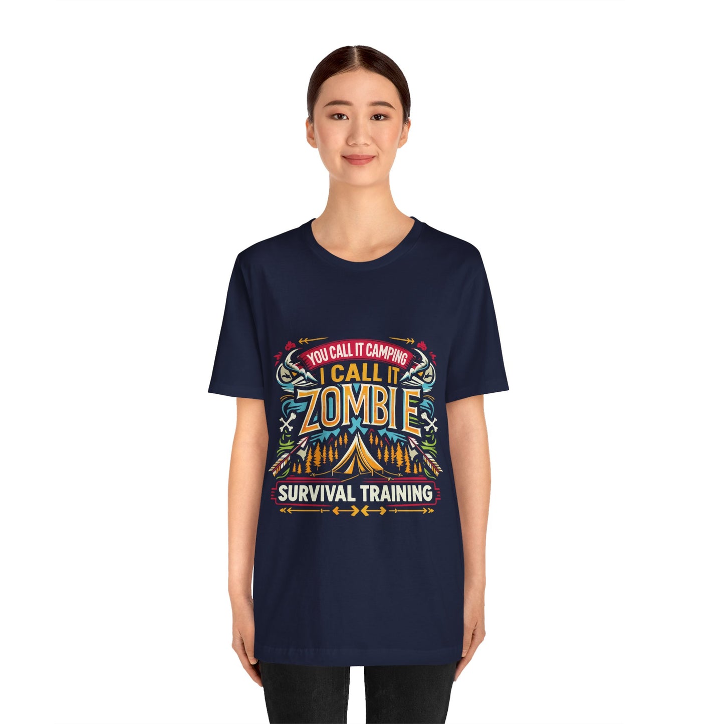 Camping Zombie Survival Training T-Shirt — Funny Outdoor Camping Tee