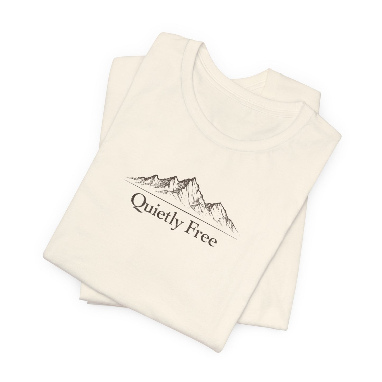 Quietly Free Mountain T-Shirt — Minimalist Nature Tee