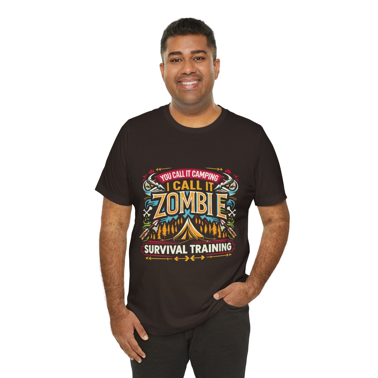 Camping Zombie Survival Training T-Shirt — Funny Outdoor Camping Tee