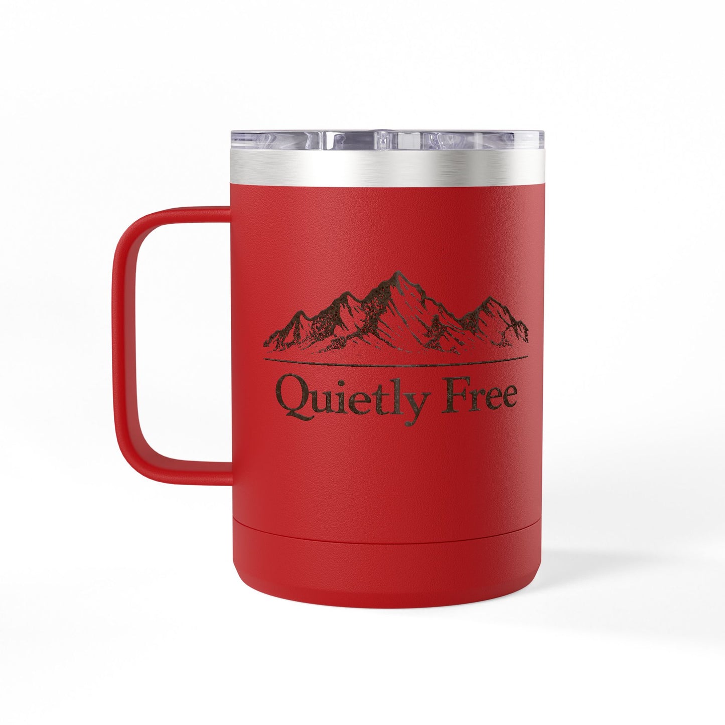 Quietly Free Mountain Insulated Coffee Tumbler - 15oz Travel Mug