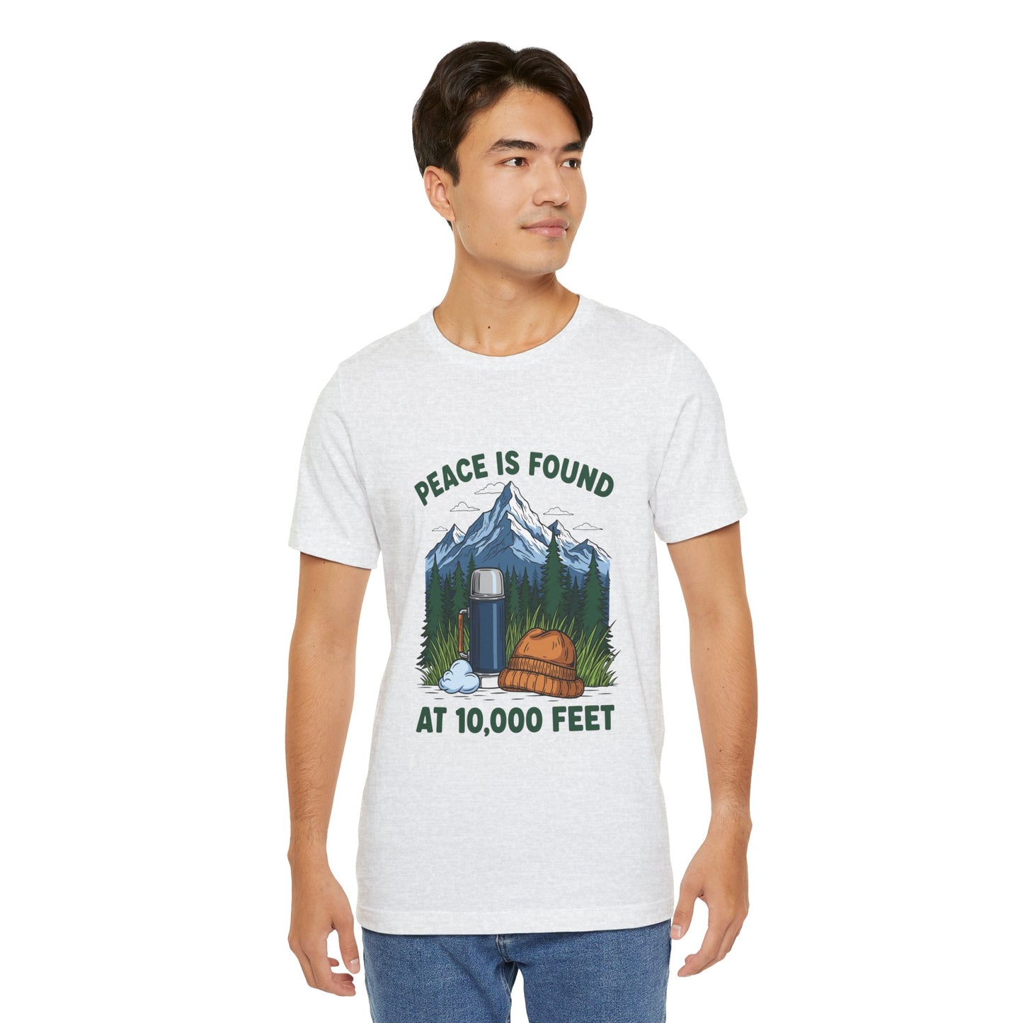 Peace Is Found at 10,000 Feet Mountain Camping T-Shirt