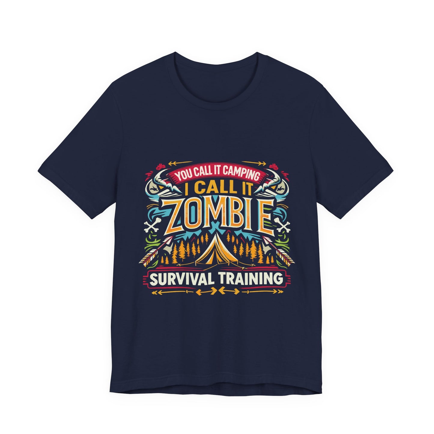 Camping Zombie Survival Training T-Shirt — Funny Outdoor Camping Tee