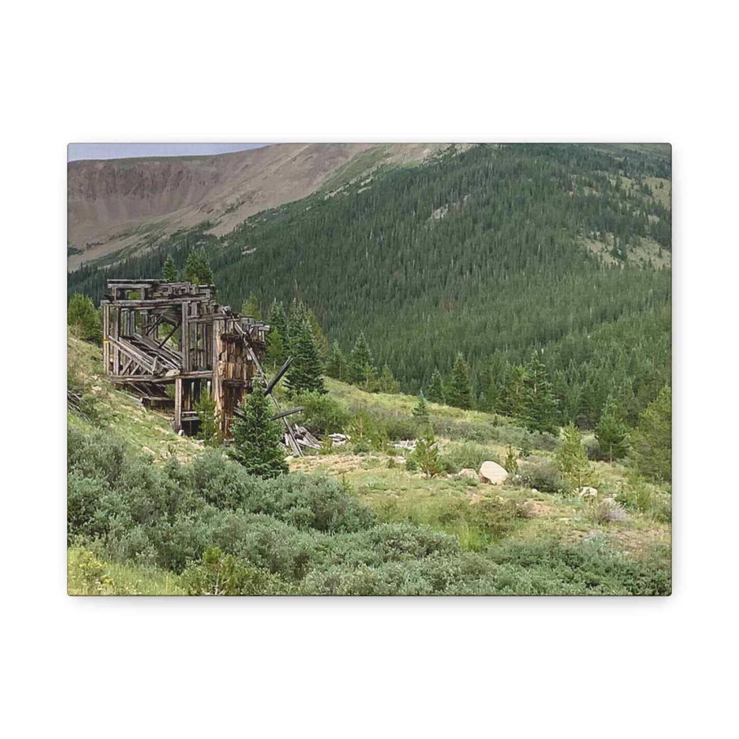 Independence Pass Colorado Mining Ruins Matte Canvas Print — Rustic Alpine Landscape Wall Art