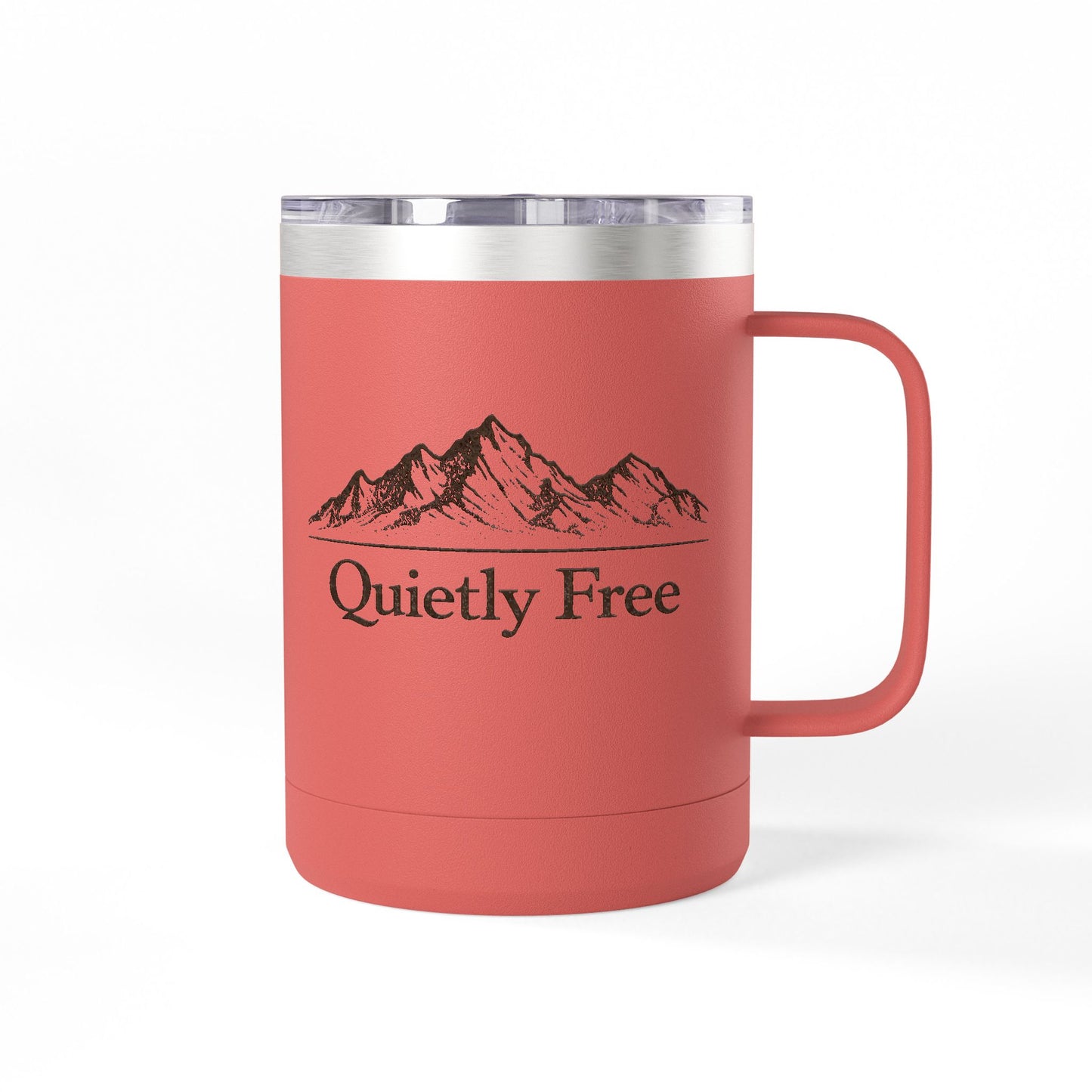 Quietly Free Mountain Insulated Coffee Tumbler - 15oz Travel Mug