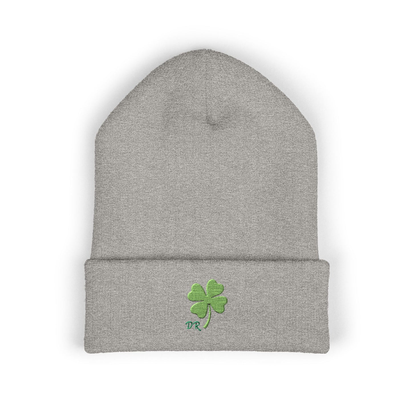 Embroidered Shamrock Cuffed Beanie