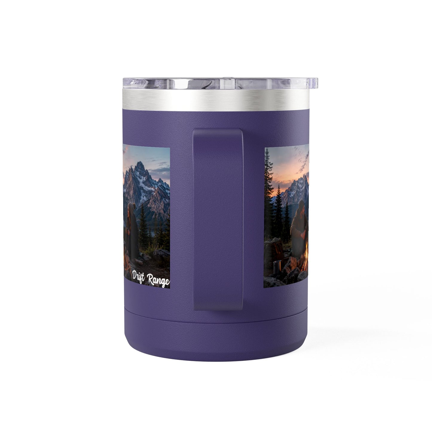 Campfire Mountain Travel Mug — 'Drift Range' 15oz Insulated Coffee Tumbler