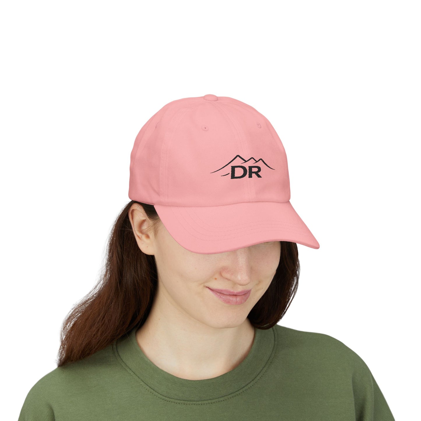 Drift Range Dad Cap with Mountain 'DR' Embroidery — Casual Outdoor Baseball Hat