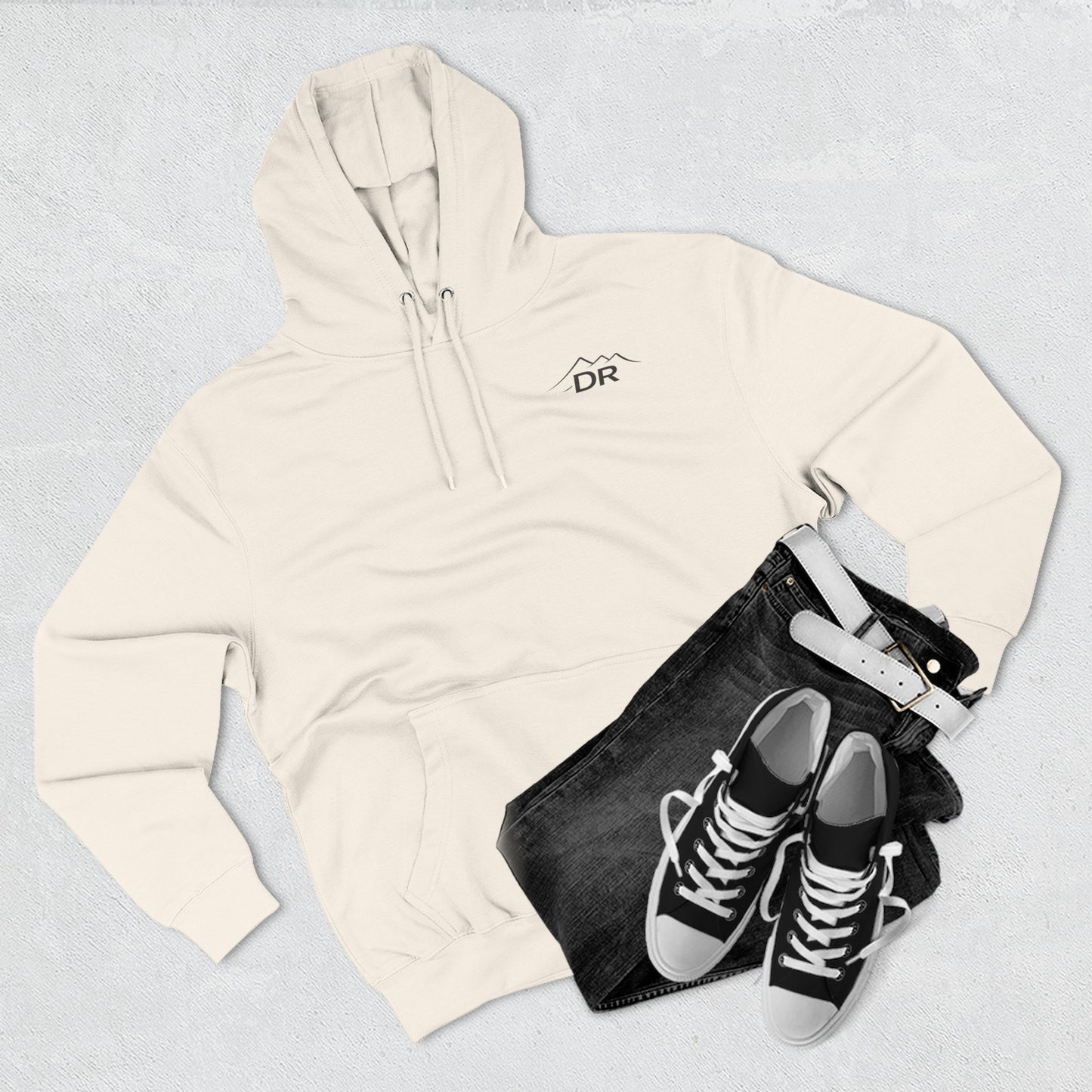Drift Range Fleece Hoodie – 'DR' Chest Logo & Back Text Casual Pullover