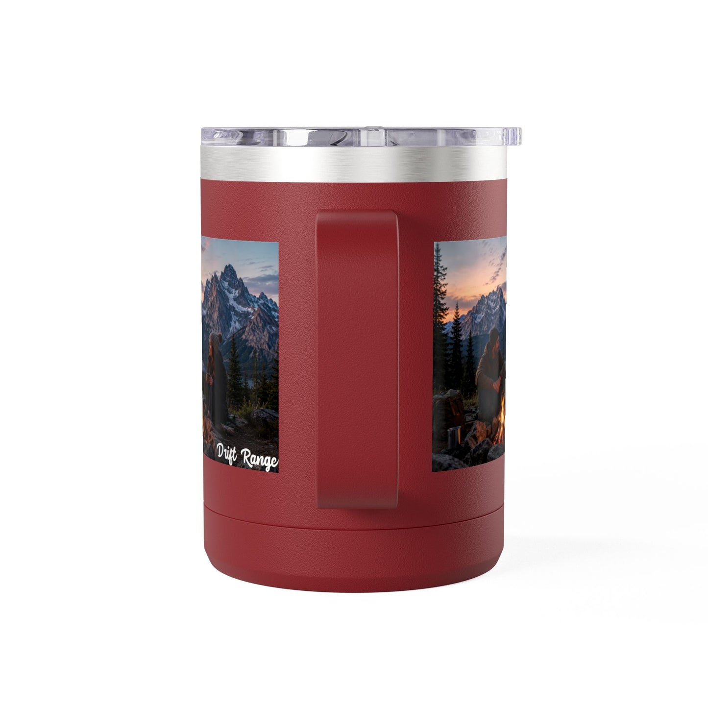 Campfire Mountain Travel Mug — 'Drift Range' 15oz Insulated Coffee Tumbler