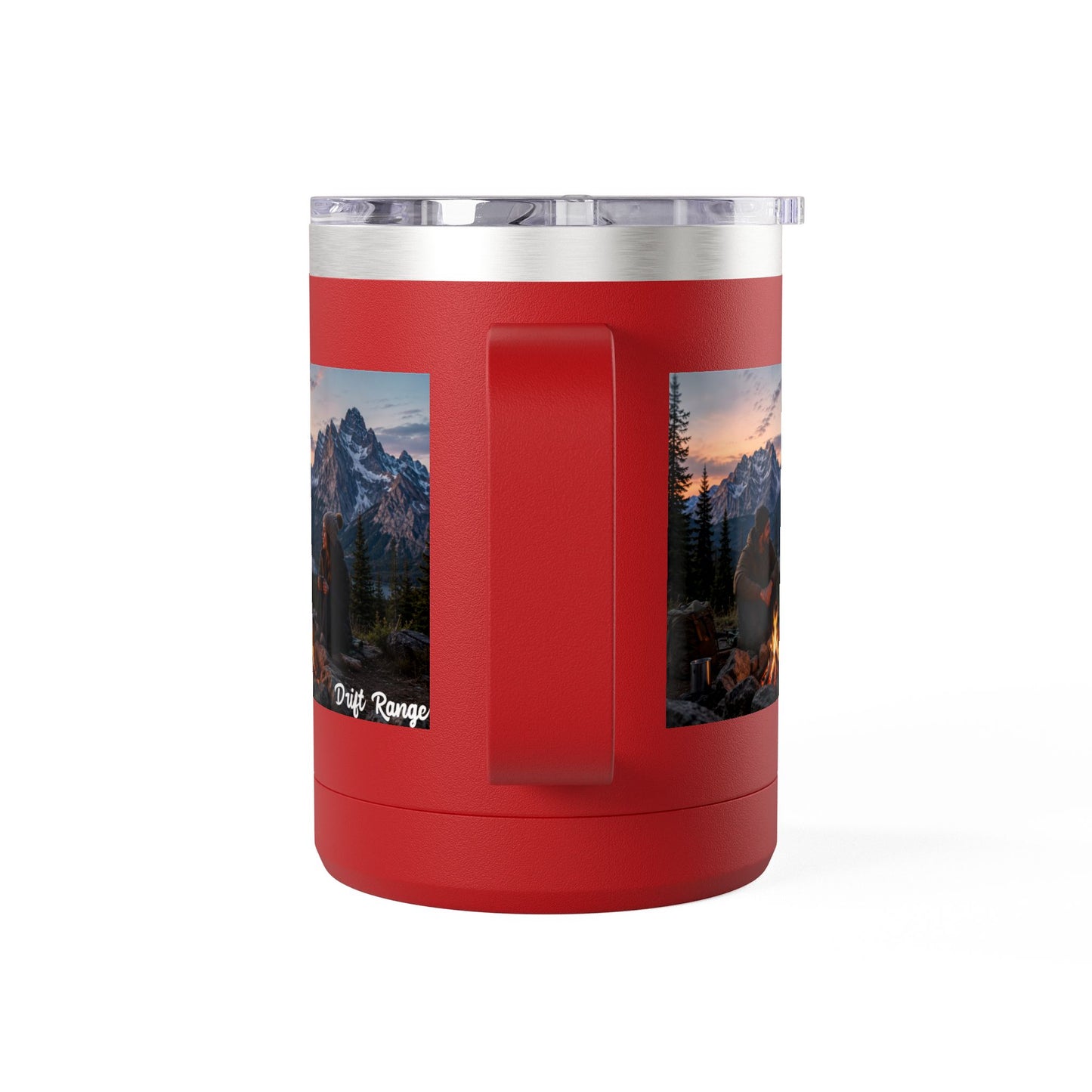 Campfire Mountain Travel Mug — 'Drift Range' 15oz Insulated Coffee Tumbler