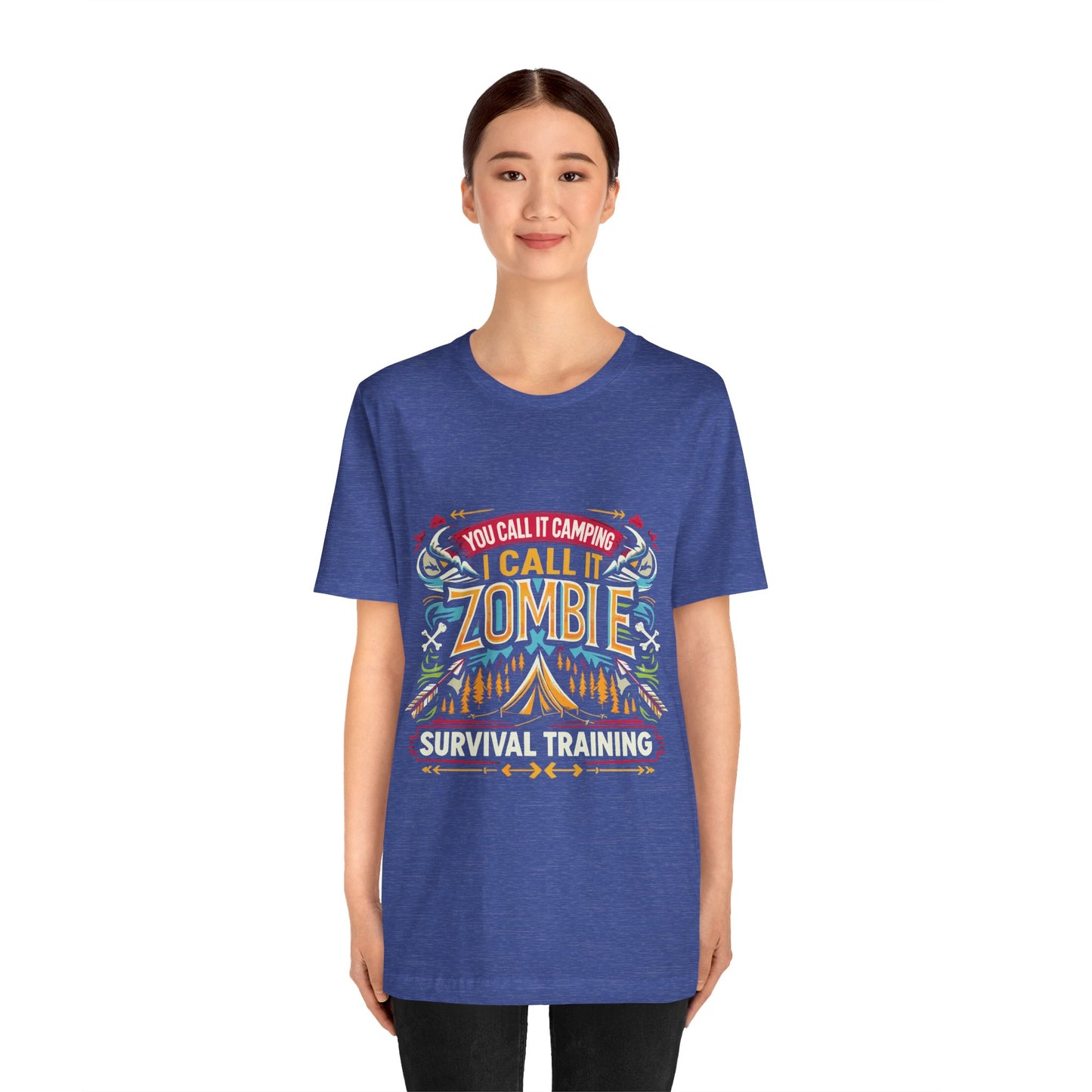 Camping Zombie Survival Training T-Shirt — Funny Outdoor Camping Tee