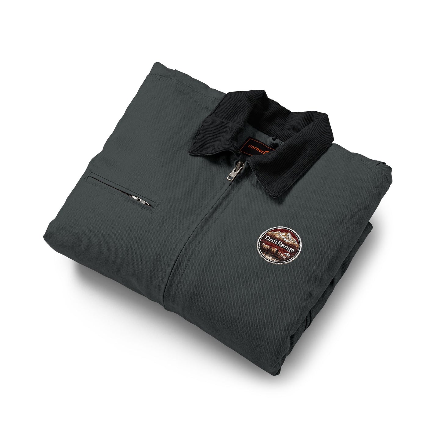 Work Jacket — Rugged Brown Duck Cloth Jacket with Small Chest Logo
