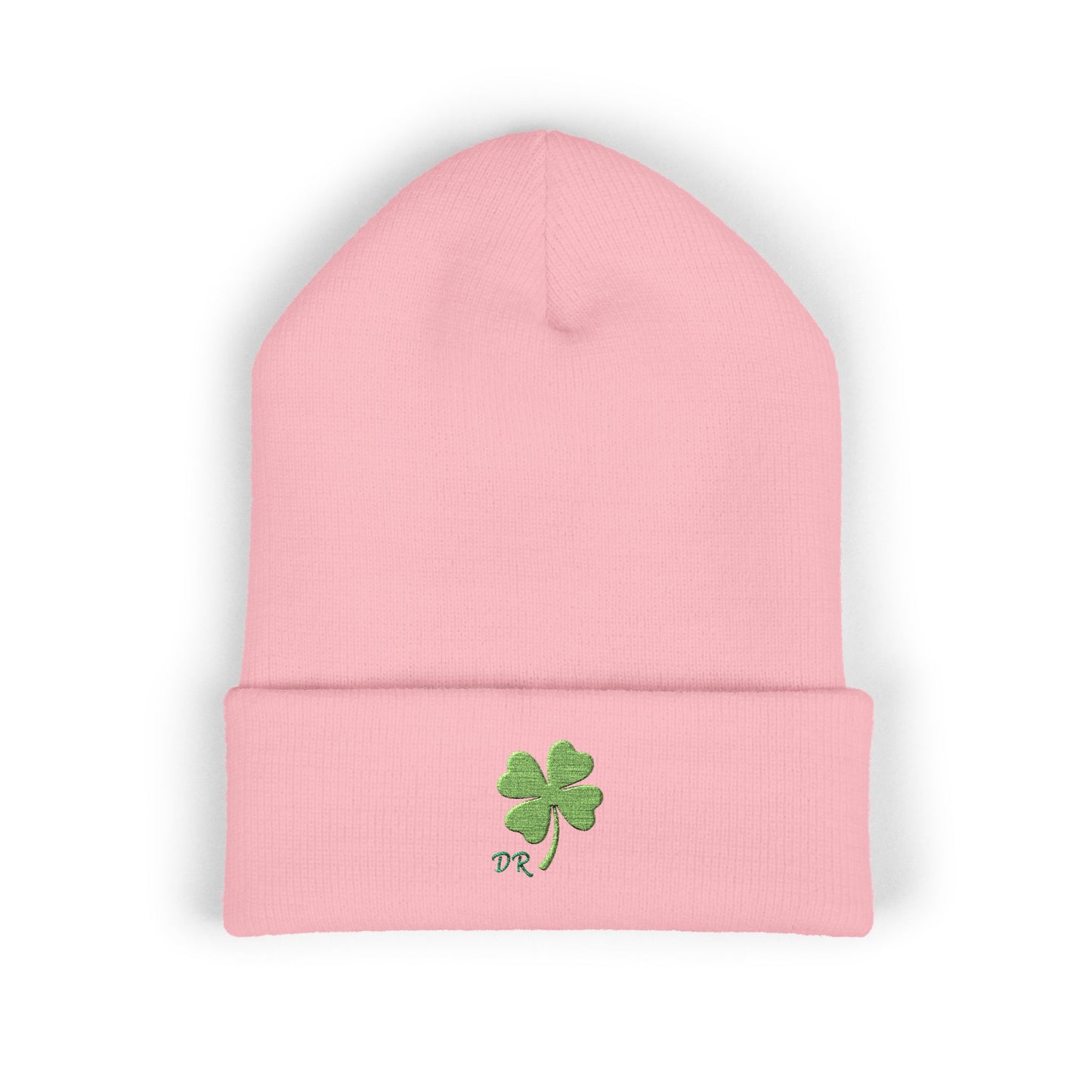 Embroidered Shamrock Cuffed Beanie