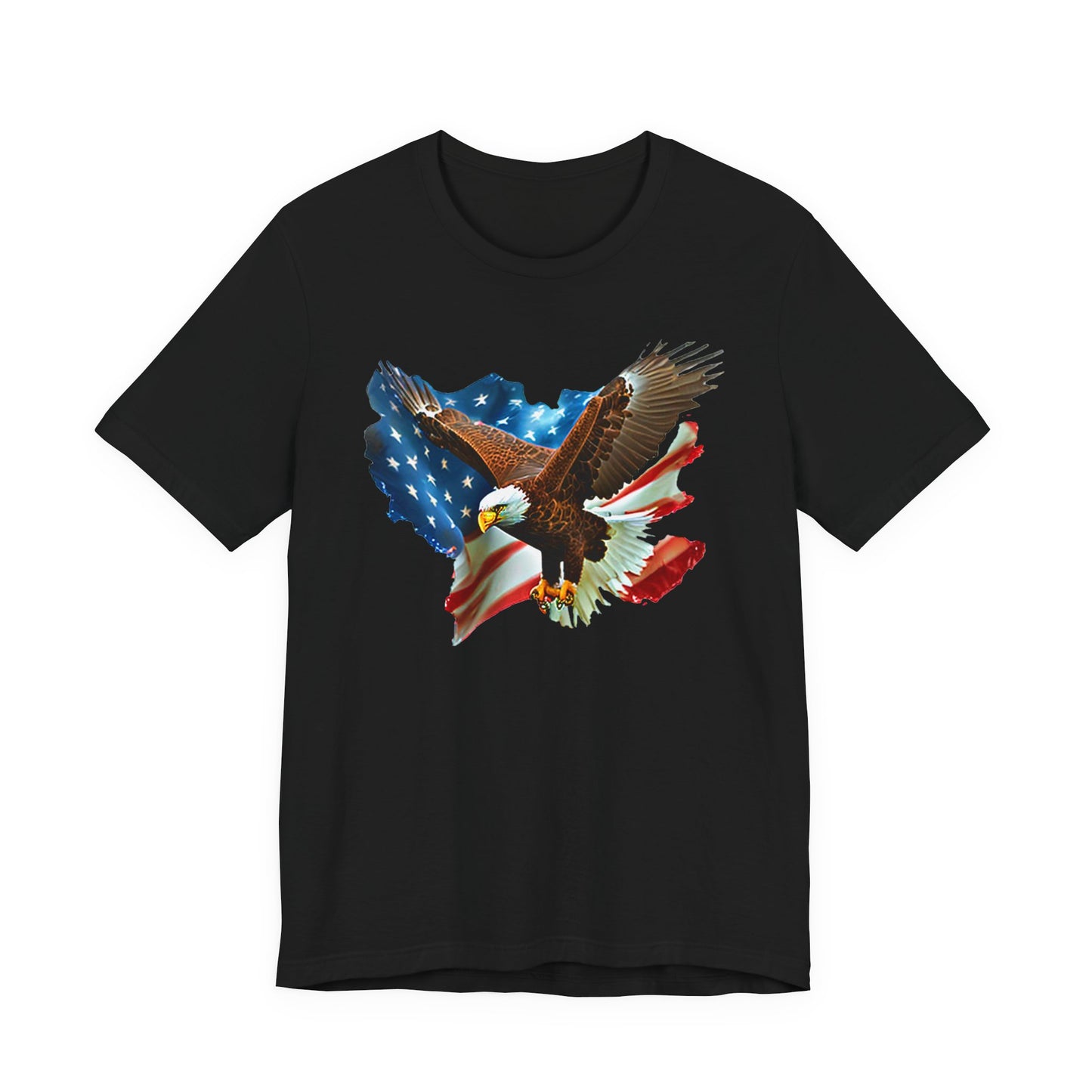 Eagle & American Flag T-Shirt — Patriotic Bald Eagle Tee for 4th of July