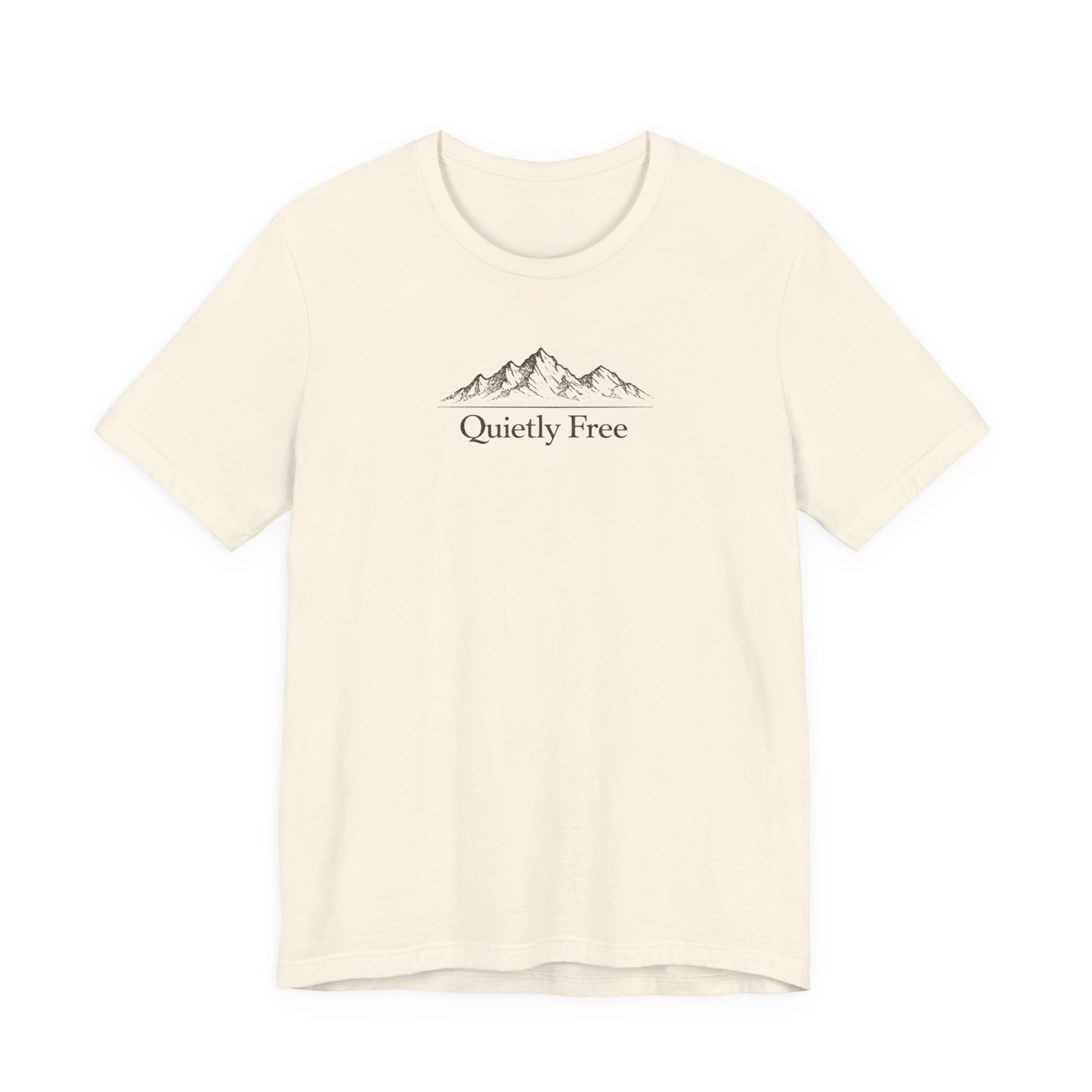 Quietly Free Mountain T-Shirt — Minimalist Nature Tee