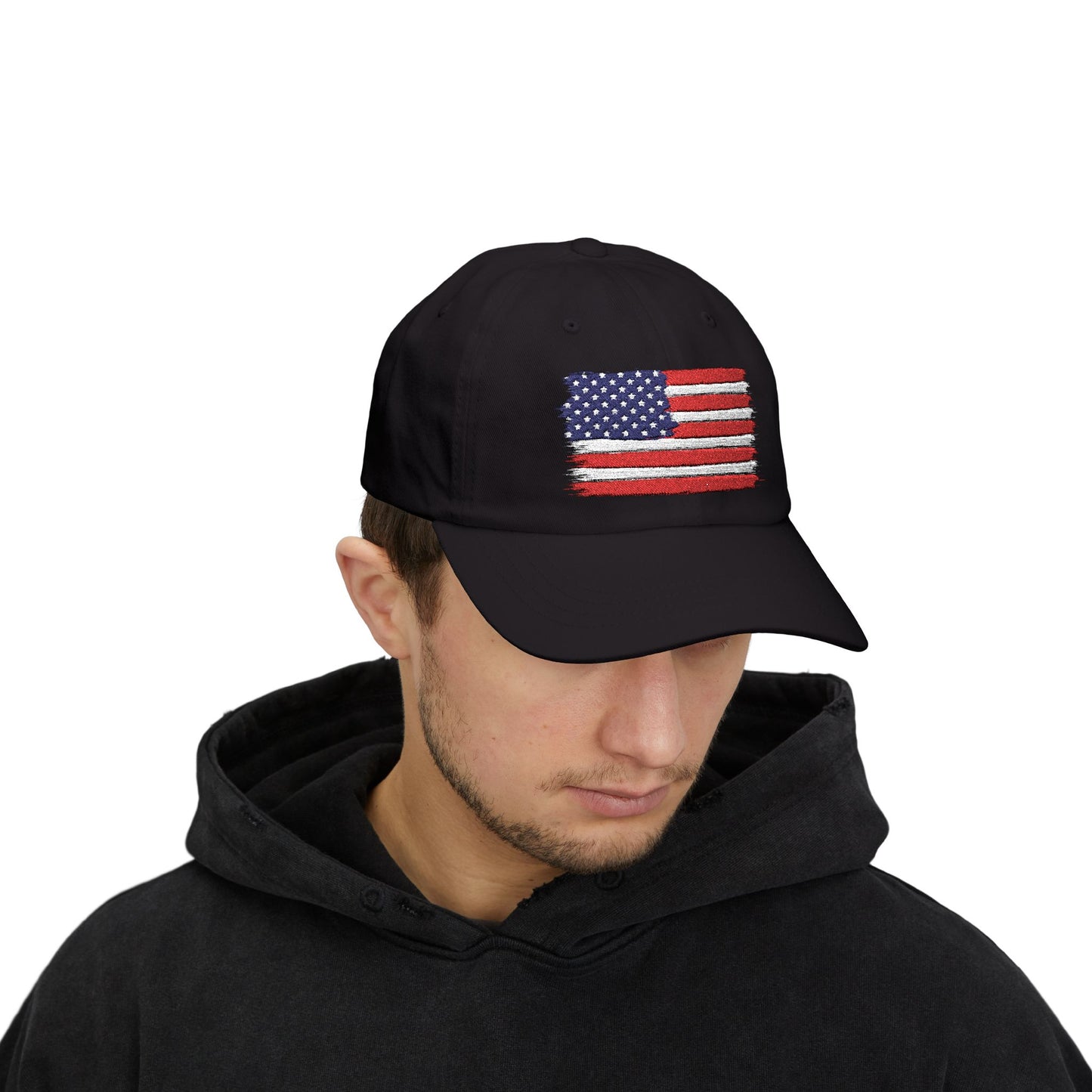 American Flag Dad Cap — Embroidered Patriotic Hat