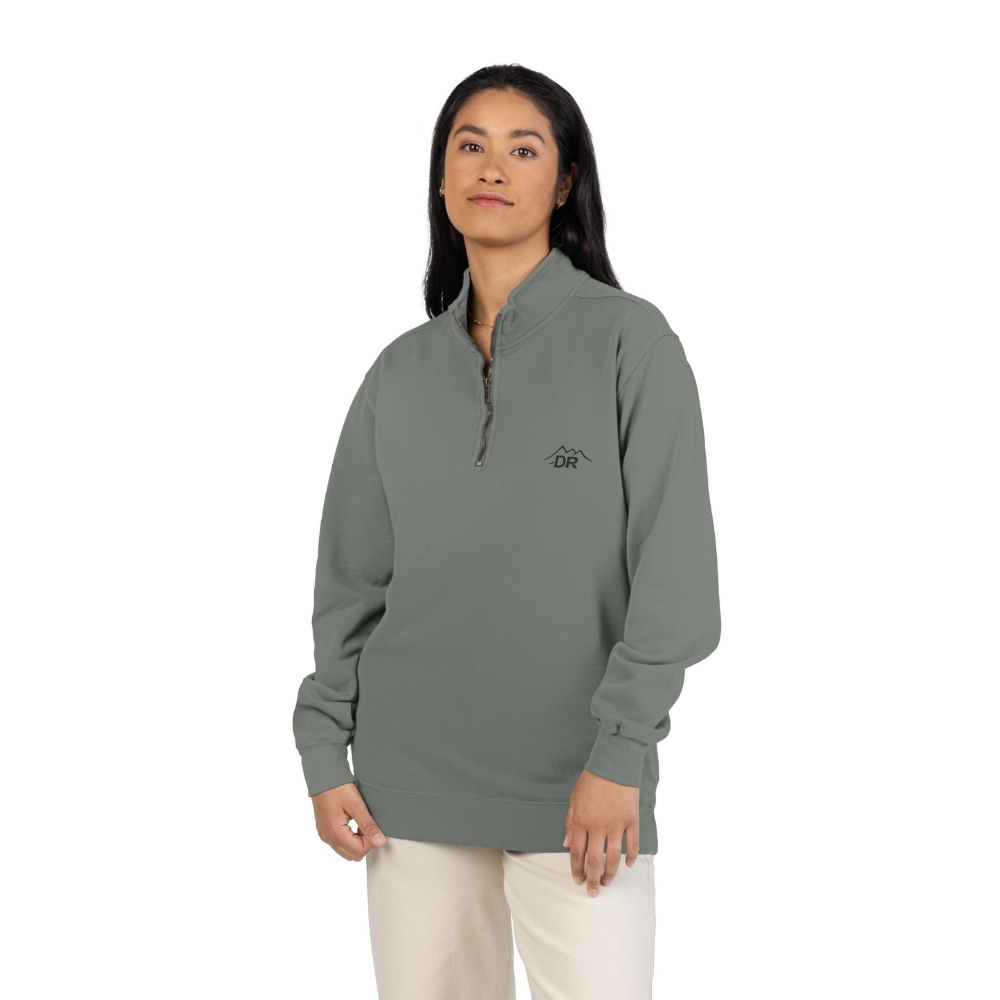 Drift Range Quarter-Zip Sweatshirt — Minimalist Gray Pullover