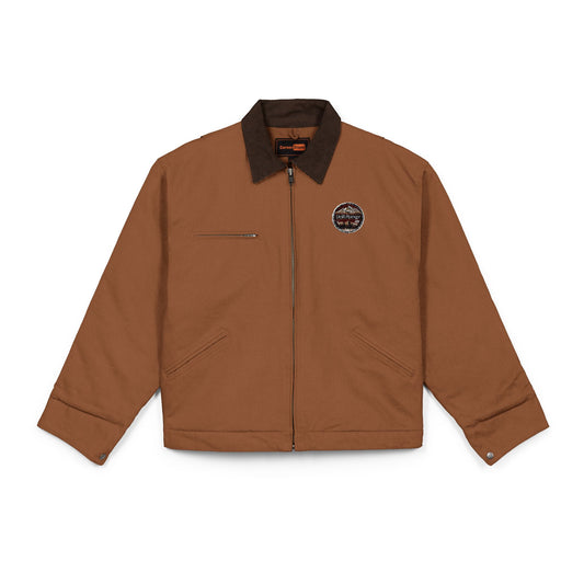 Work Jacket — Rugged Brown Duck Cloth Jacket with Small Chest Logo