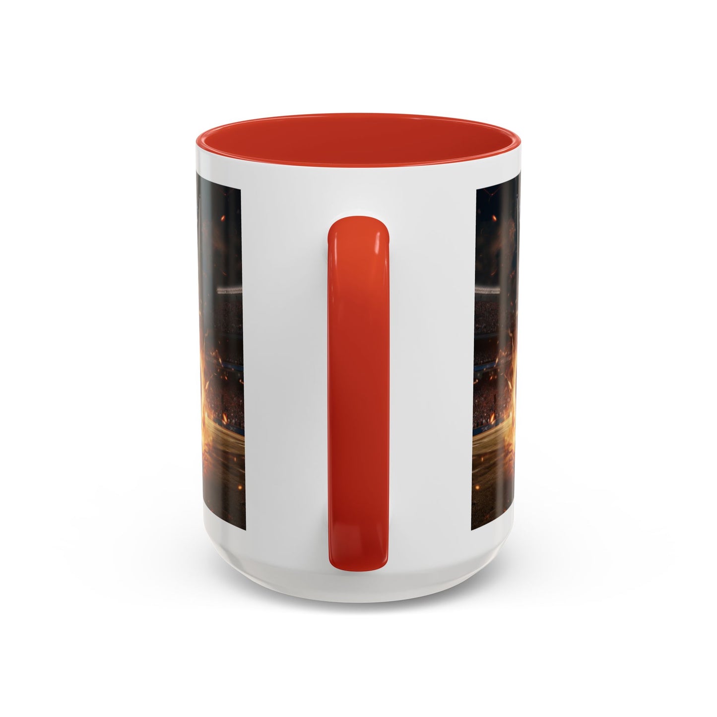 American Football Coffee Mug – Patriotic Flag & Fiery Football Accent Mug (15oz)
