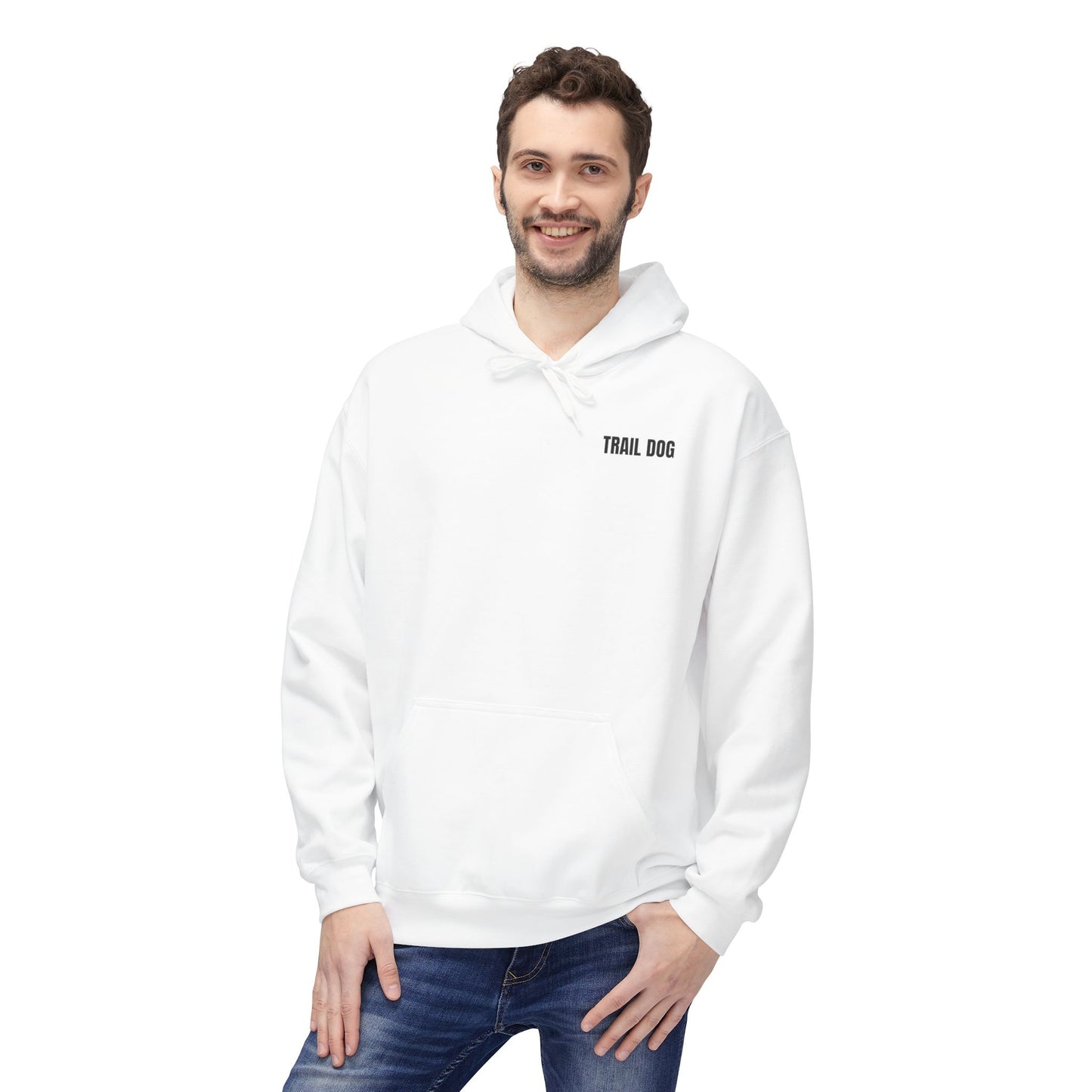 Trail Dog Hoodie — Minimal Outdoor Logo Pullover