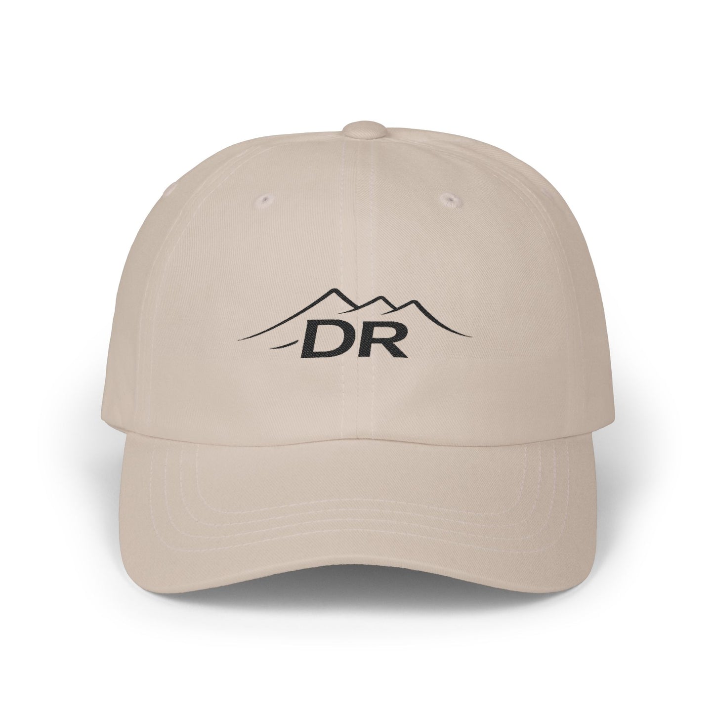 Drift Range Dad Cap with Mountain 'DR' Embroidery — Casual Outdoor Baseball Hat
