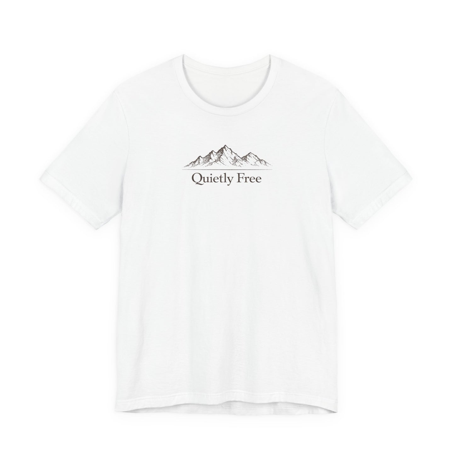 Quietly Free Mountain T-Shirt — Minimalist Nature Tee